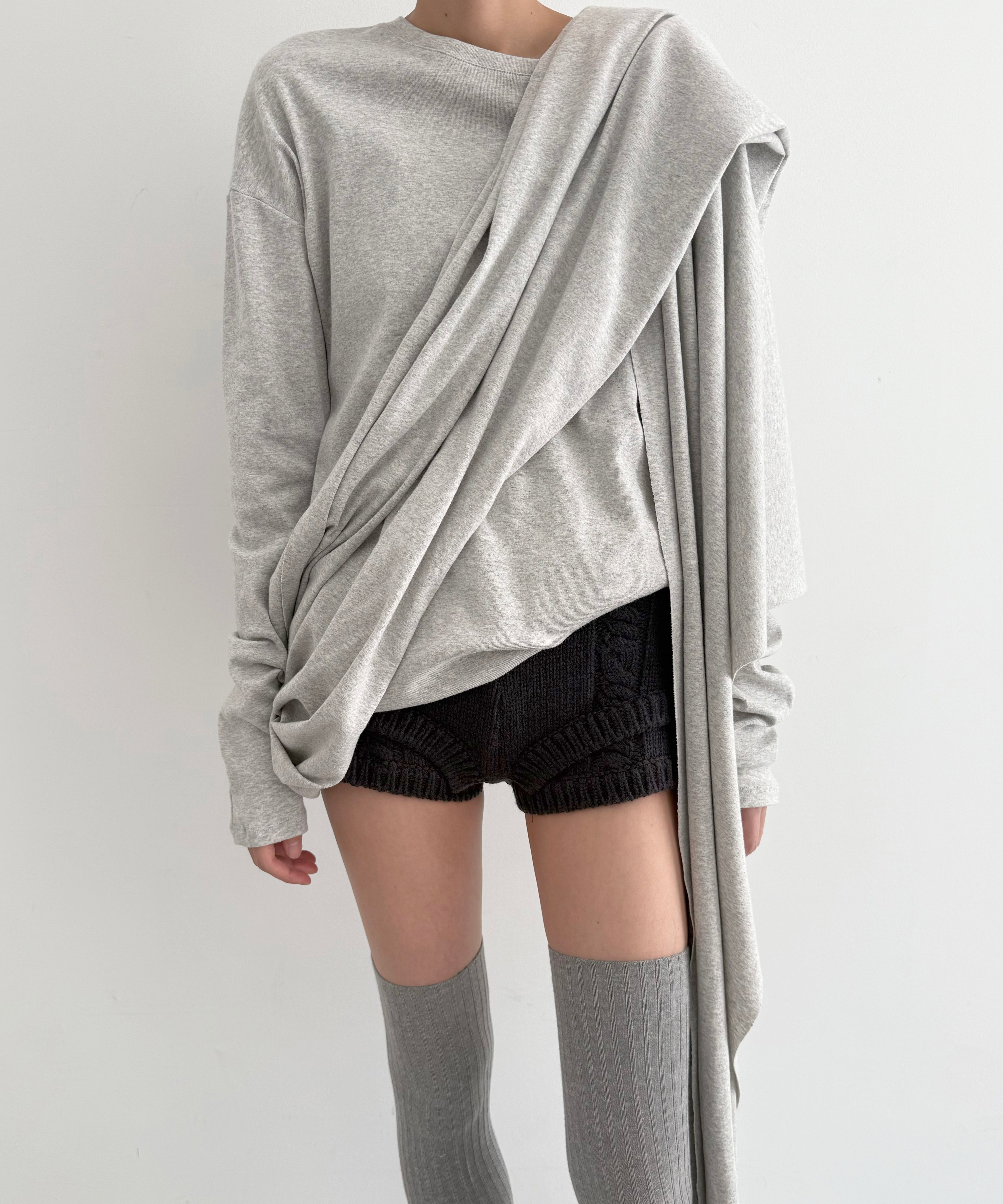 ULIKASANCTUS Rope knit shorts "BLACK"
