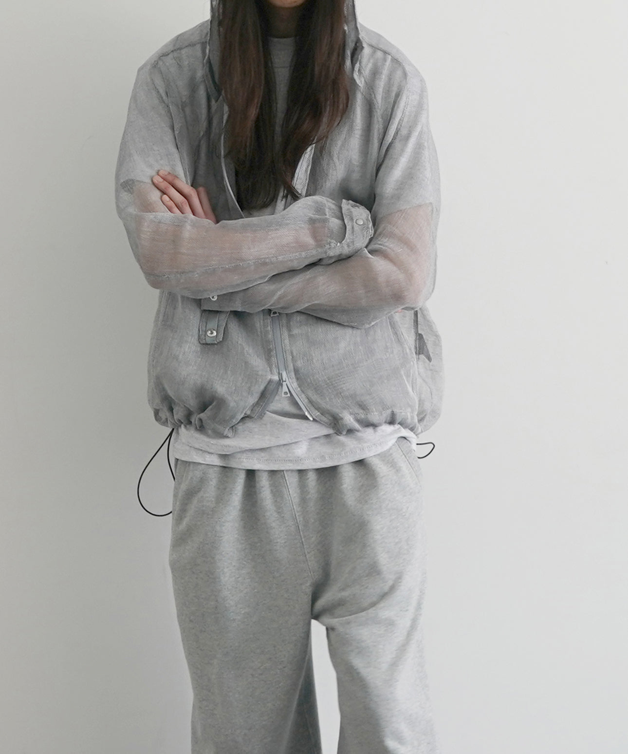OPPOSE DUALITY Mosquito net parka "LIGHT GRAY"