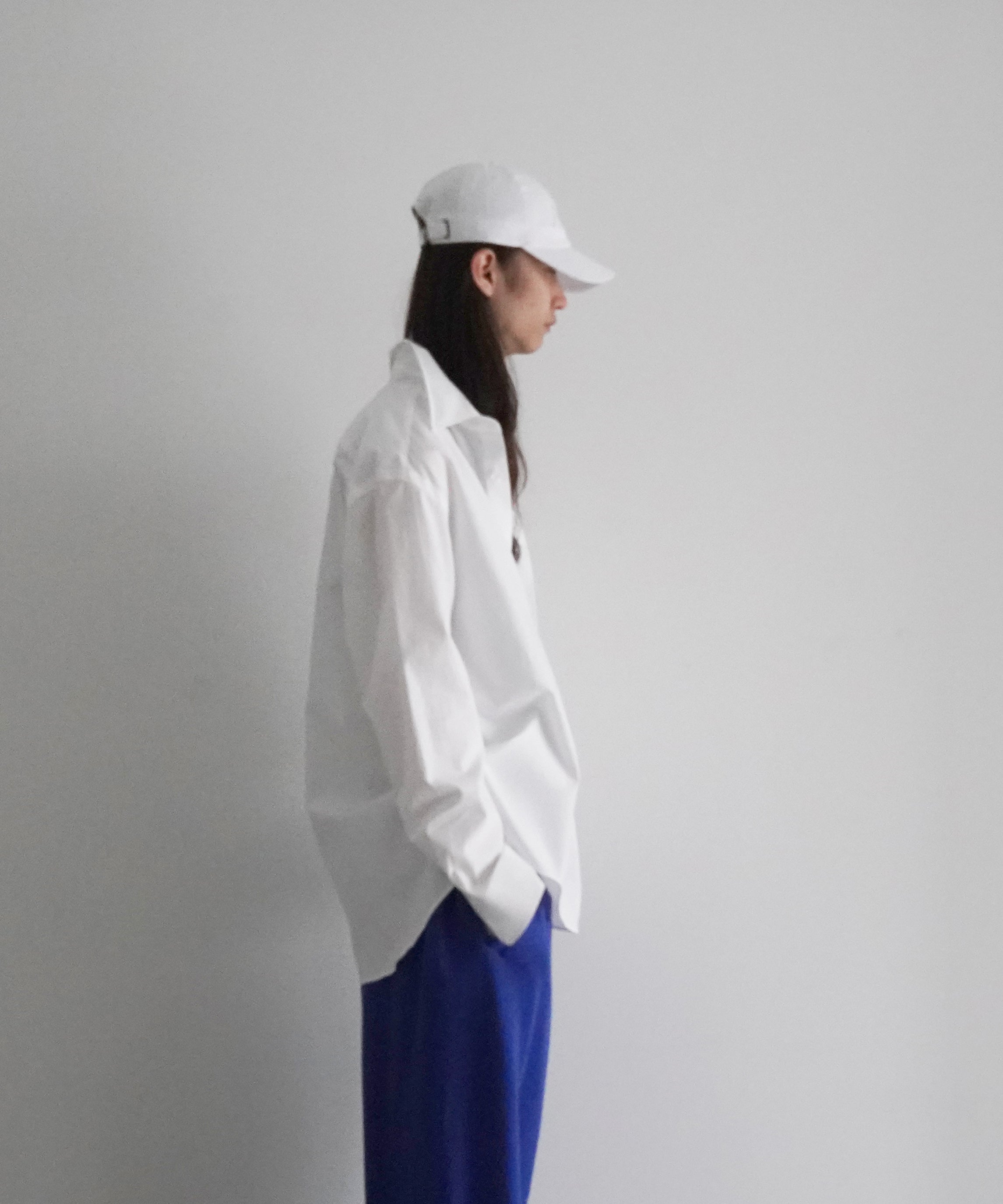 AURALEE Washed finx twill big shirt "WHITE"