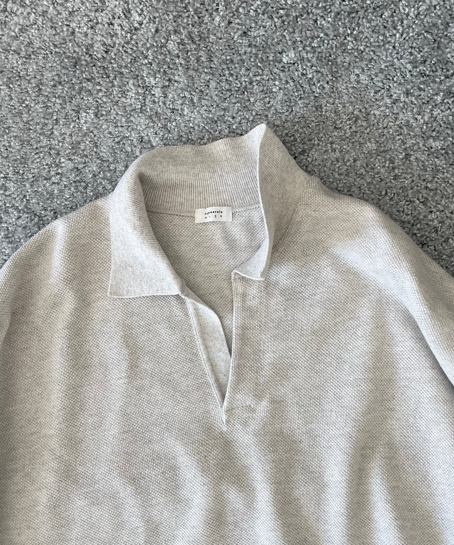 【EXCLUSIVE】crepuscule Co/ra moss stitch skipper "OATMEAL"