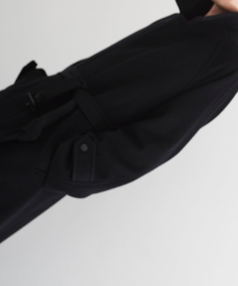 AURALEE Super fine wool mosser soutien collar coat “BLACK”