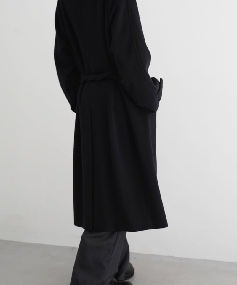 AURALEE Super fine wool mosser soutien collar coat “BLACK”