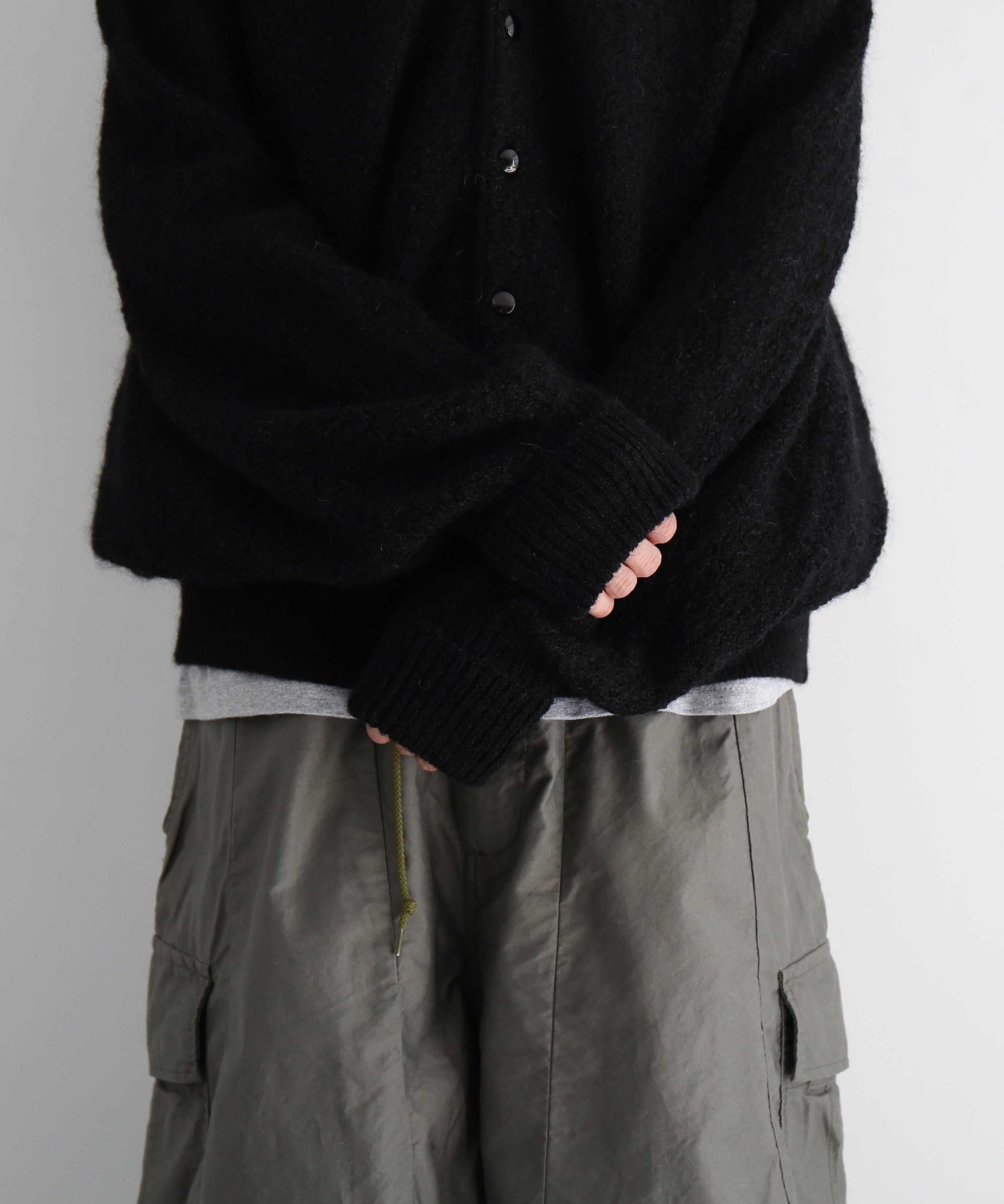 NEEDLES Dolman sweater -crepe weave- "BLACK"