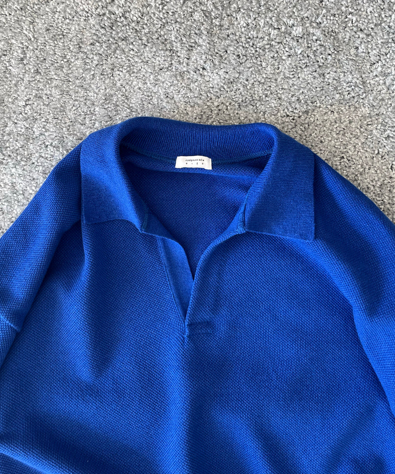 【EXCLUSIVE】crepuscule Co/ra moss stitch skipper "BLUE"