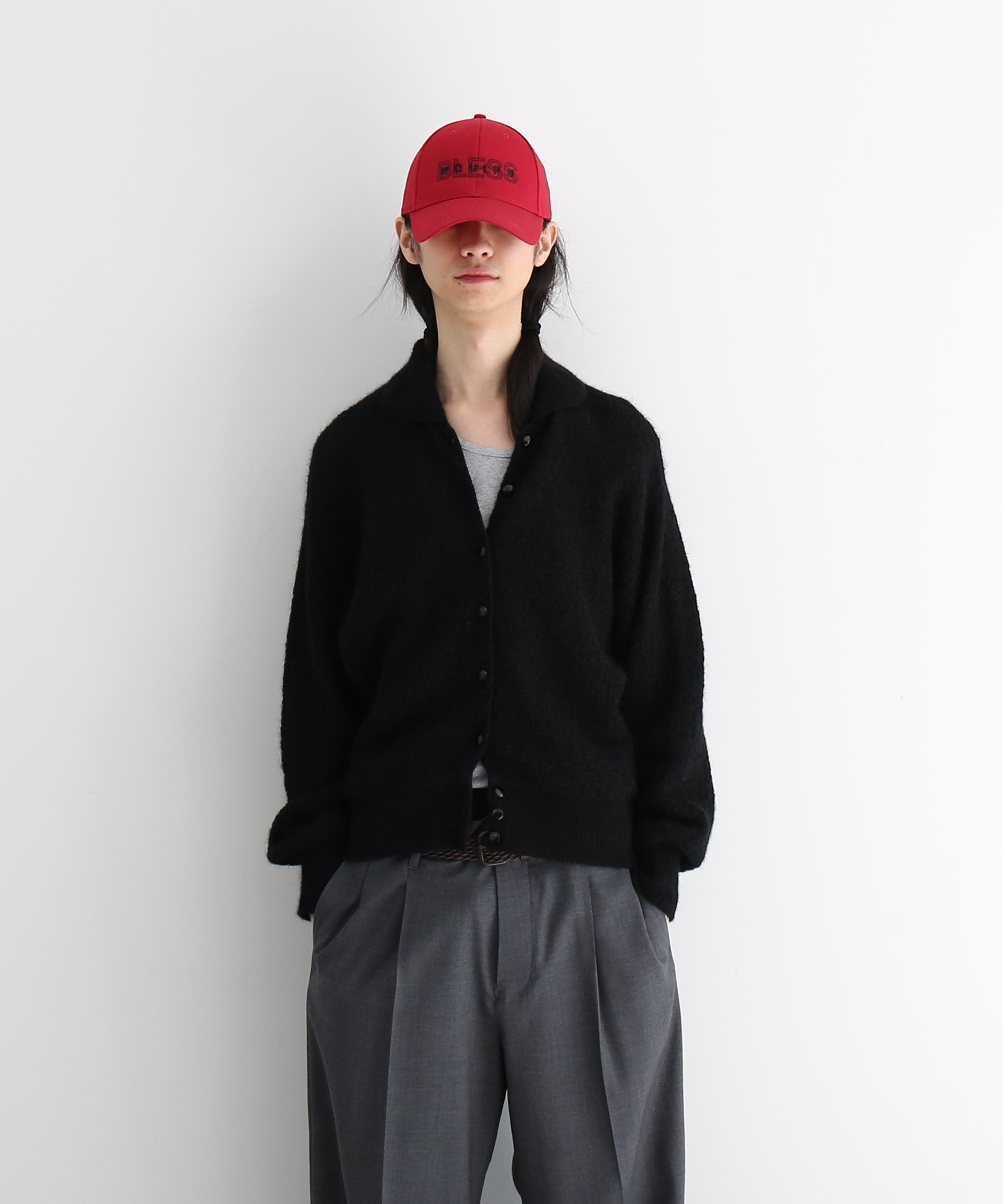 NEEDLES Round collar cardigan -crepe weave- "IVORY"