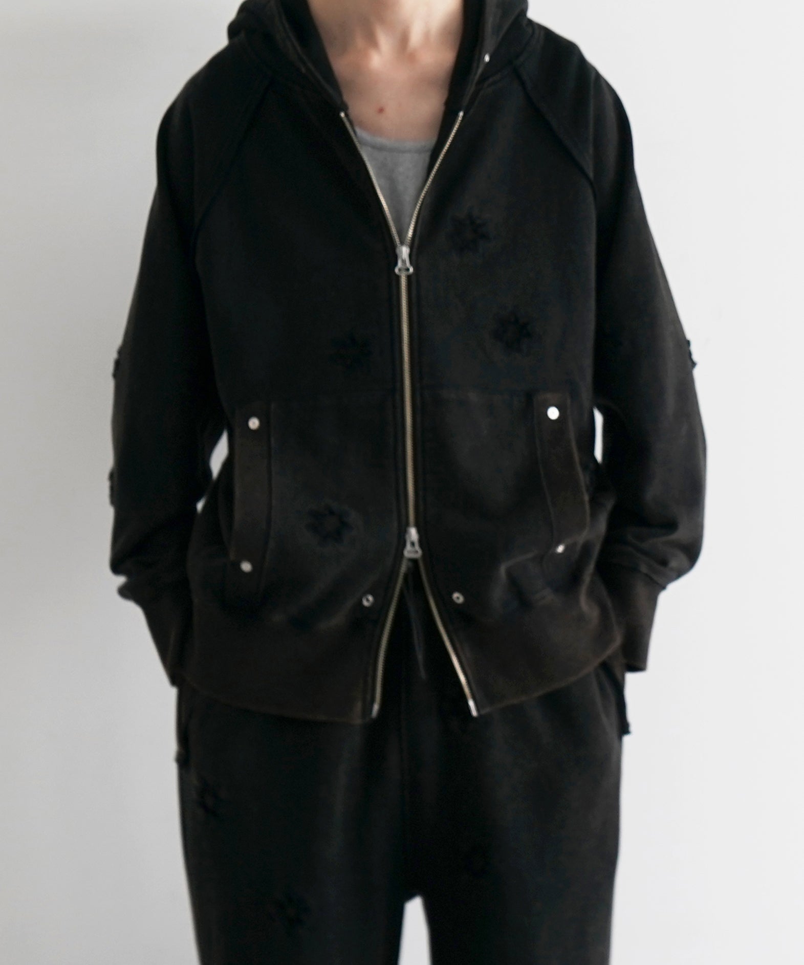 FAF(FAKE AS FLOWERS) Stella (zip up hoodie) "GRAY"