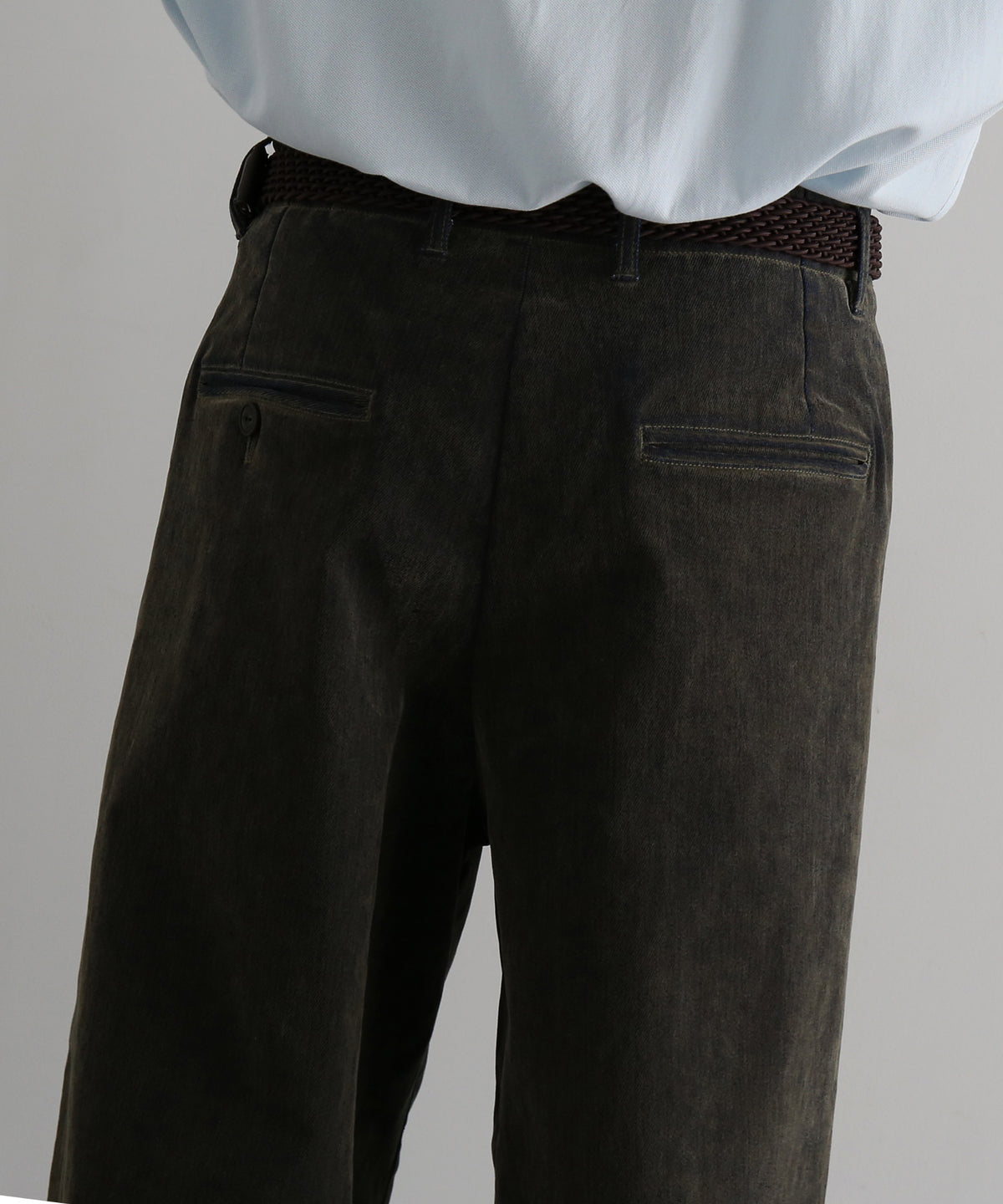 VOAAOV Flocky denim pants “OLIVE"