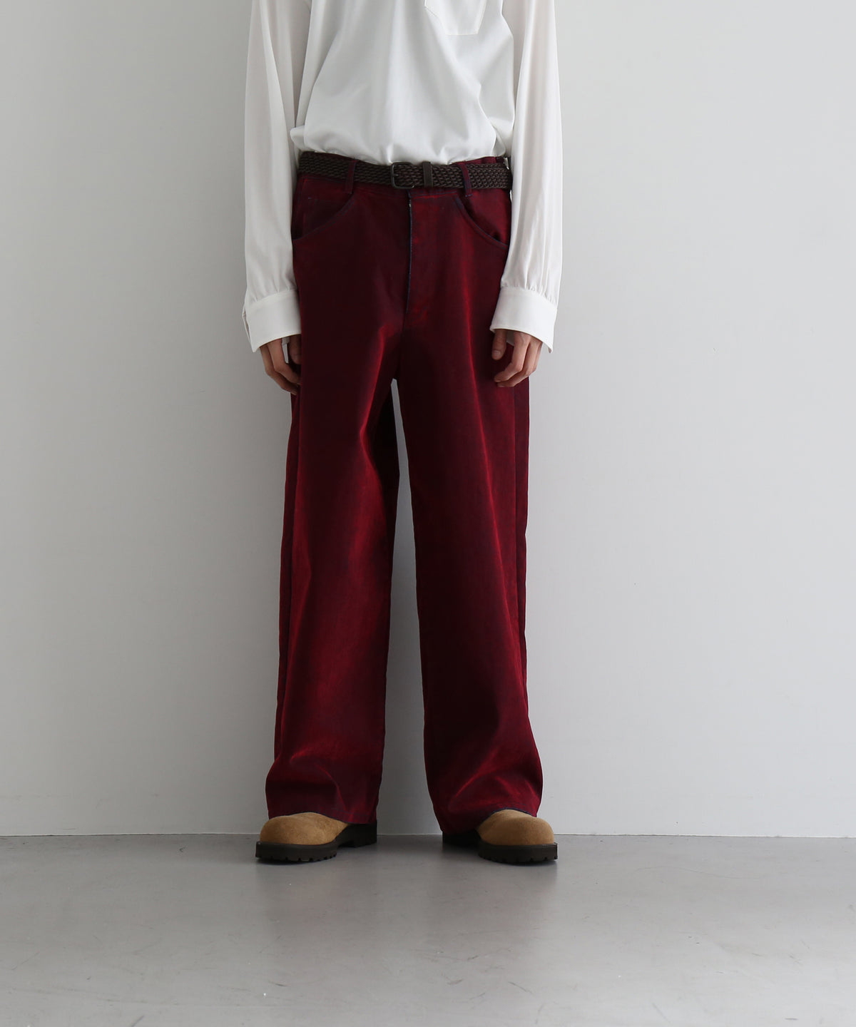 VOAAOV Flocky denim pants “RED"