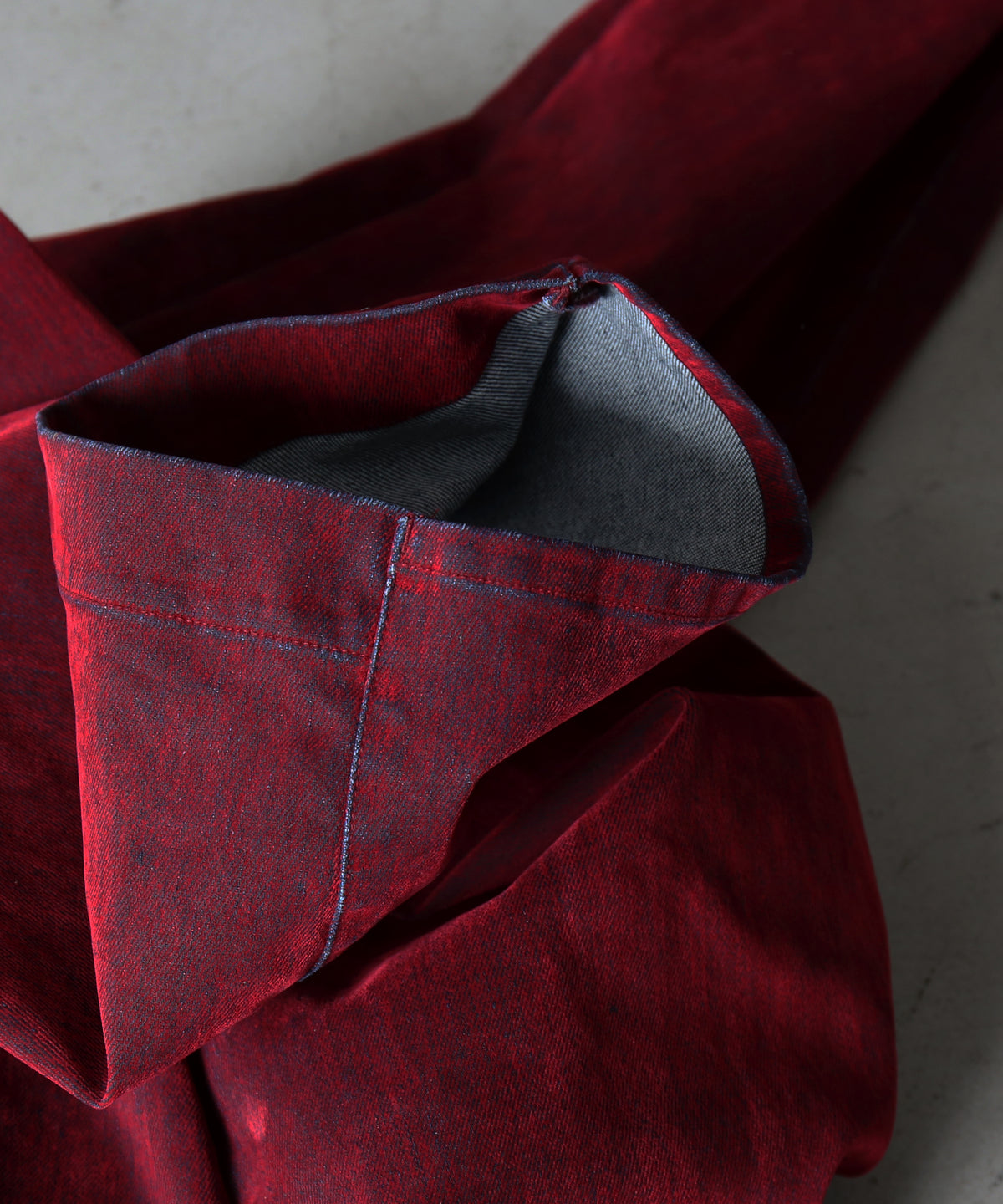VOAAOV Flocky denim pants “RED"