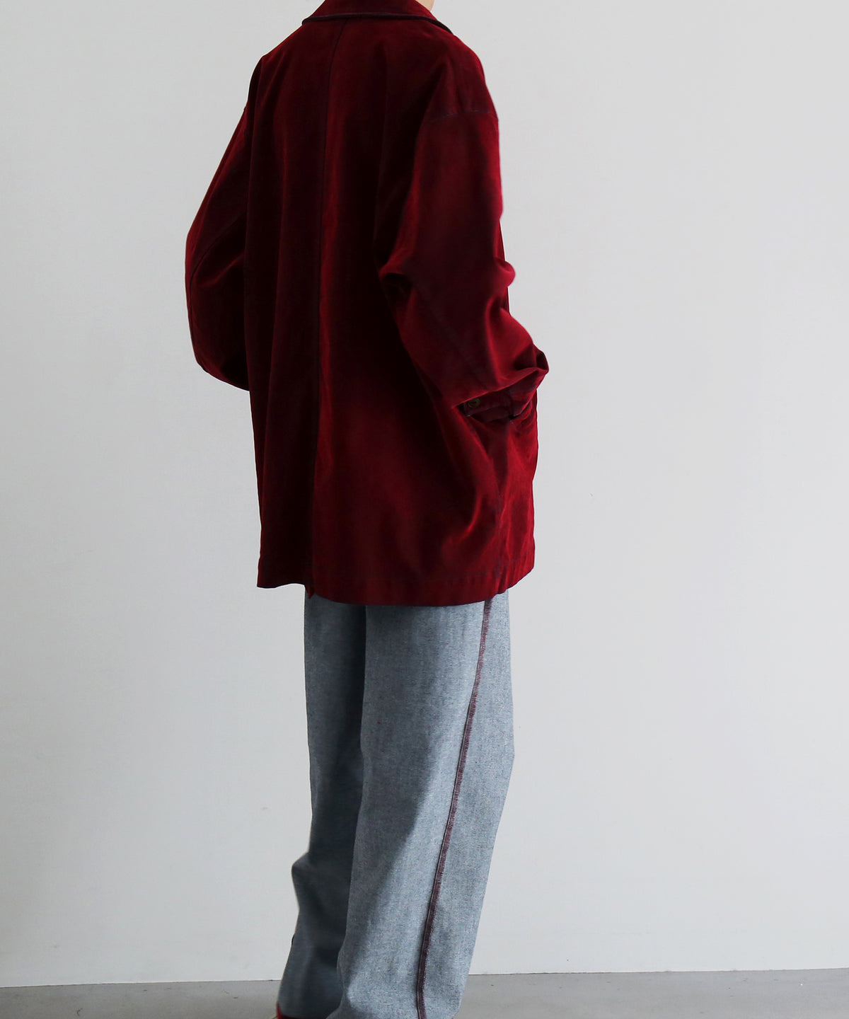 VOAAOV Flocky denim coverall jacket “BLACK”
