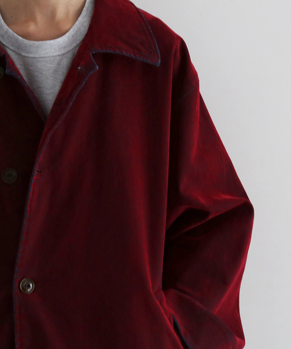 VOAAOV Flocky denim coverall jacket “RED”
