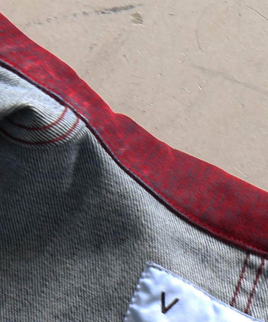 VOAAOV Flocky denim coverall jacket “RED”