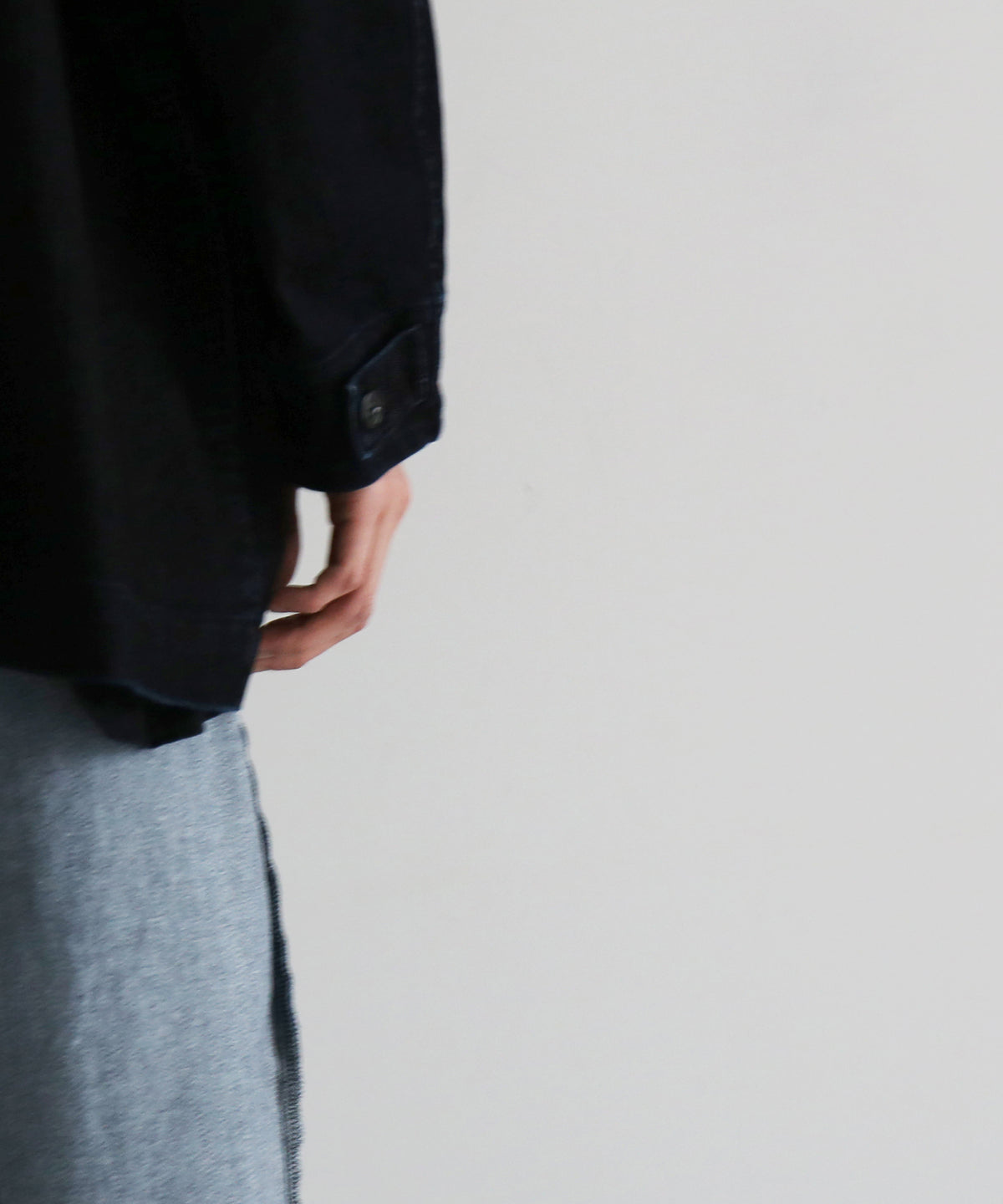VOAAOV Flocky denim coverall jacket “BLACK”