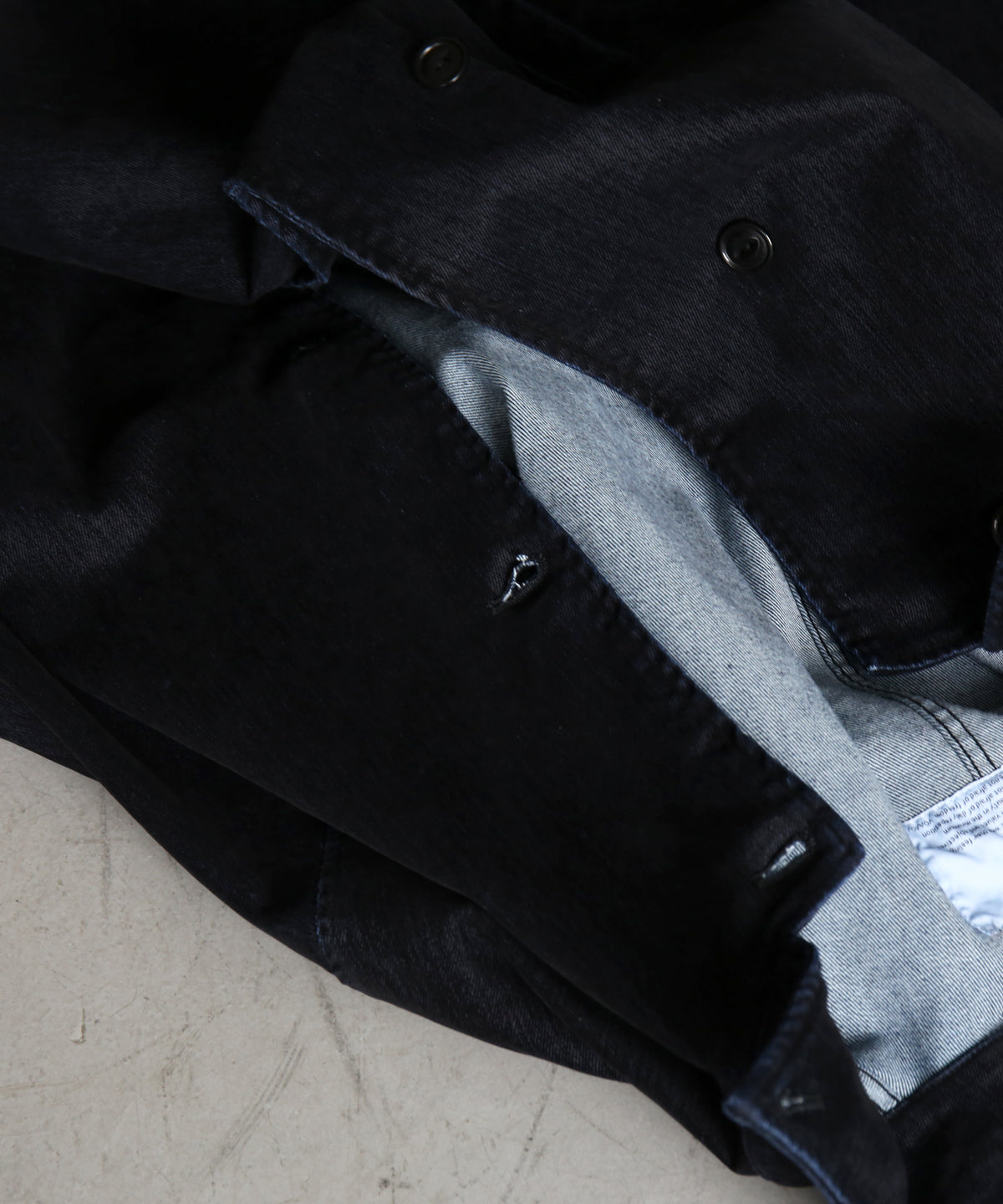 VOAAOV Flocky denim coverall jacket “BLACK”