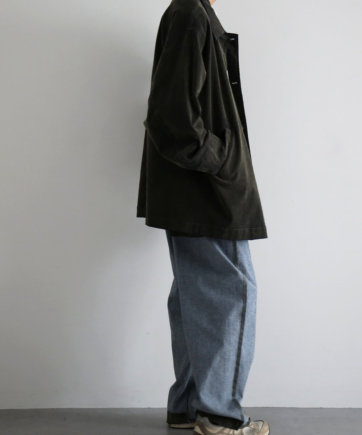 VOAAOV Flocky denim coverall jacket “BLACK”
