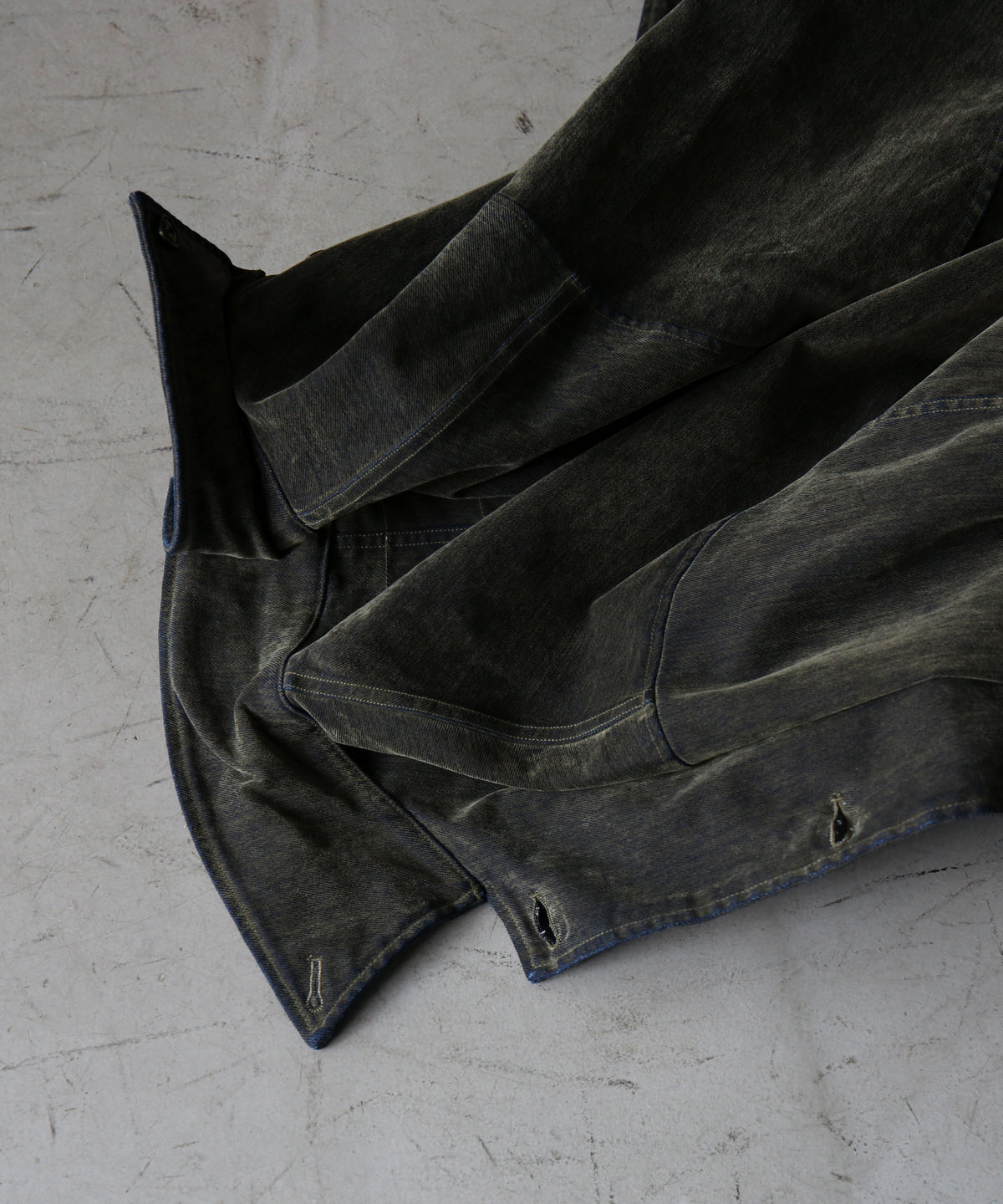 VOAAOV Flocky denim coverall jacket “OLIVE"
