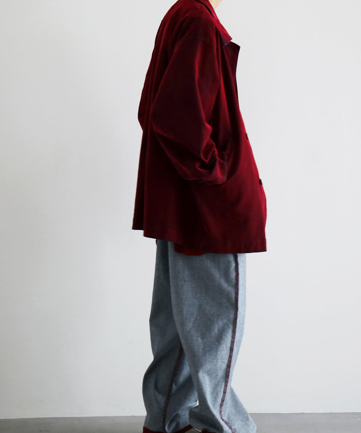 VOAAOV Flocky denim coverall jacket “RED”