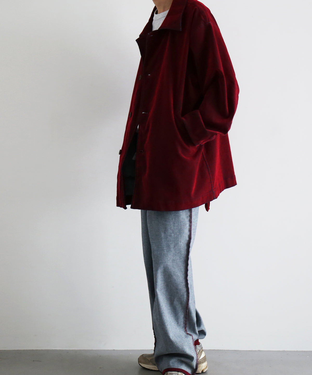 VOAAOV Flocky denim coverall jacket “RED”