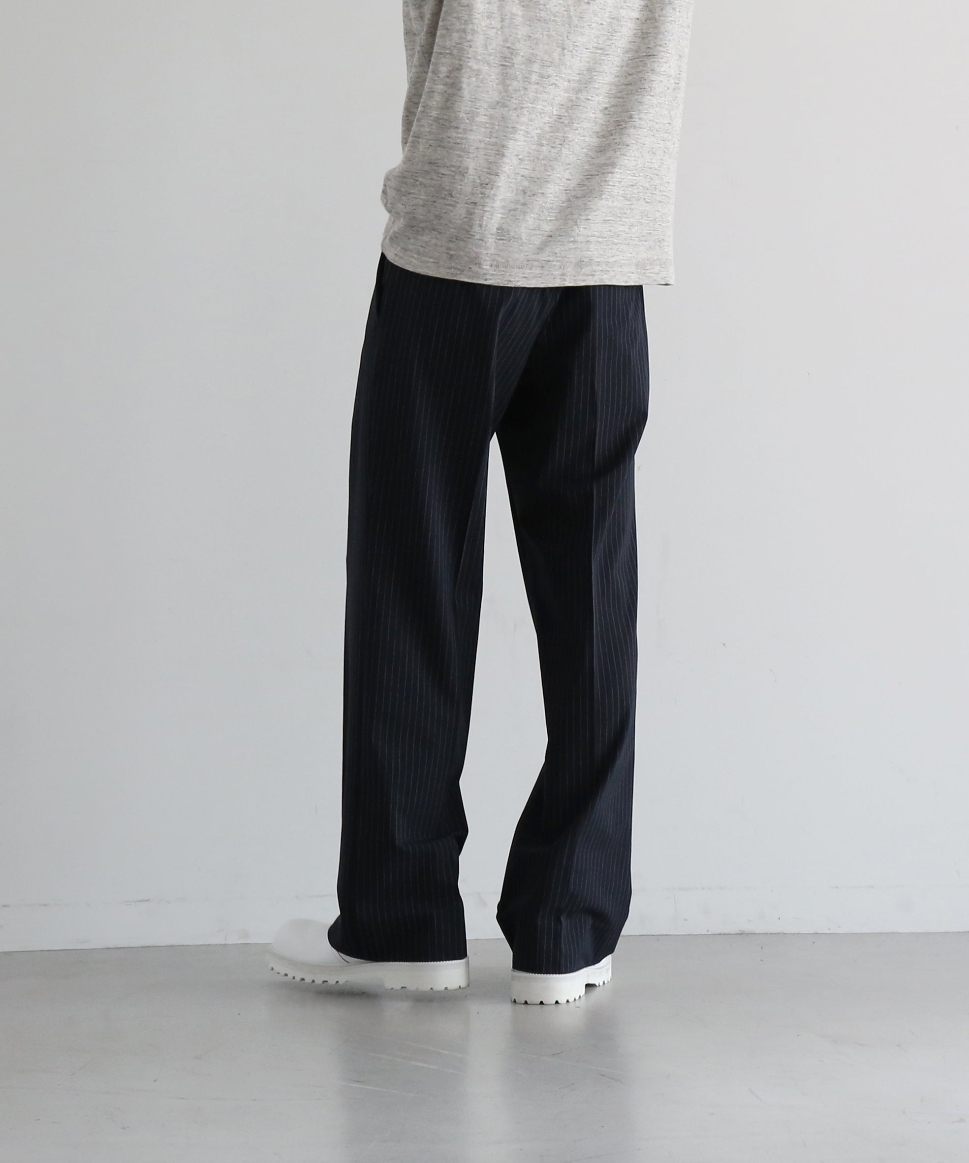 KAIKO Low rise slacks "NAVY STRIPE"