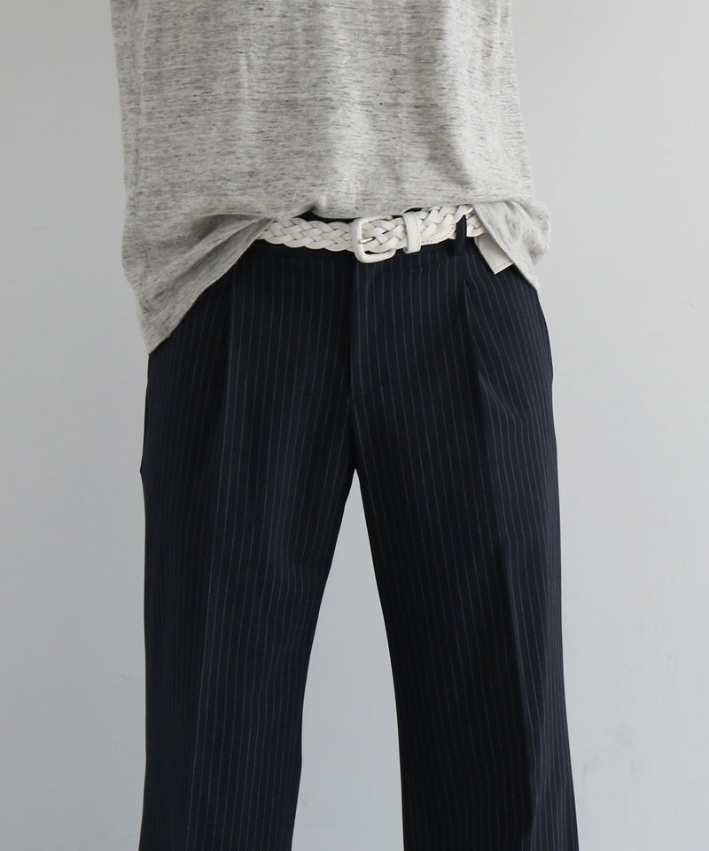 KAIKO Low rise slacks "NAVY STRIPE"