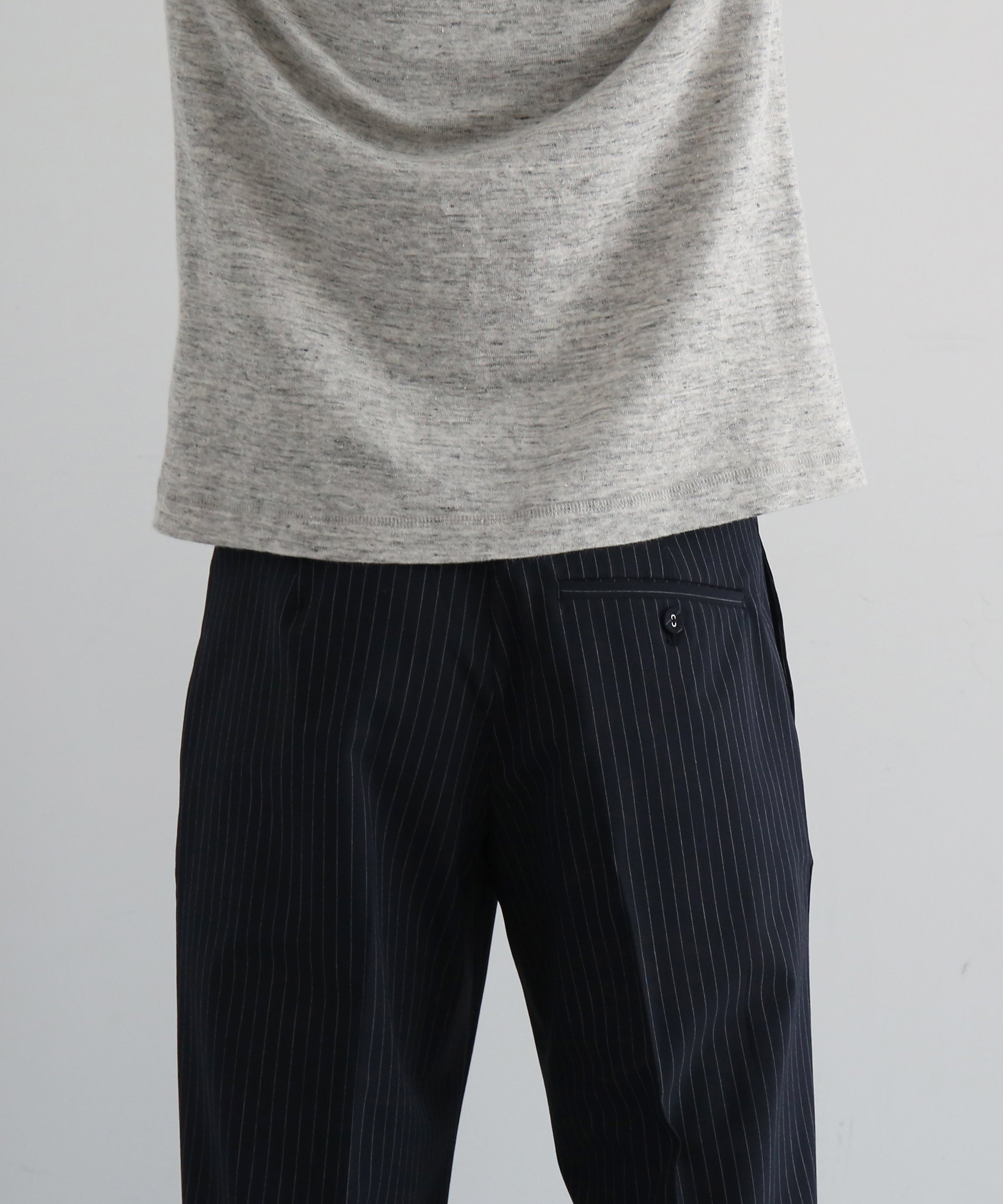 KAIKO Low rise slacks "NAVY STRIPE"