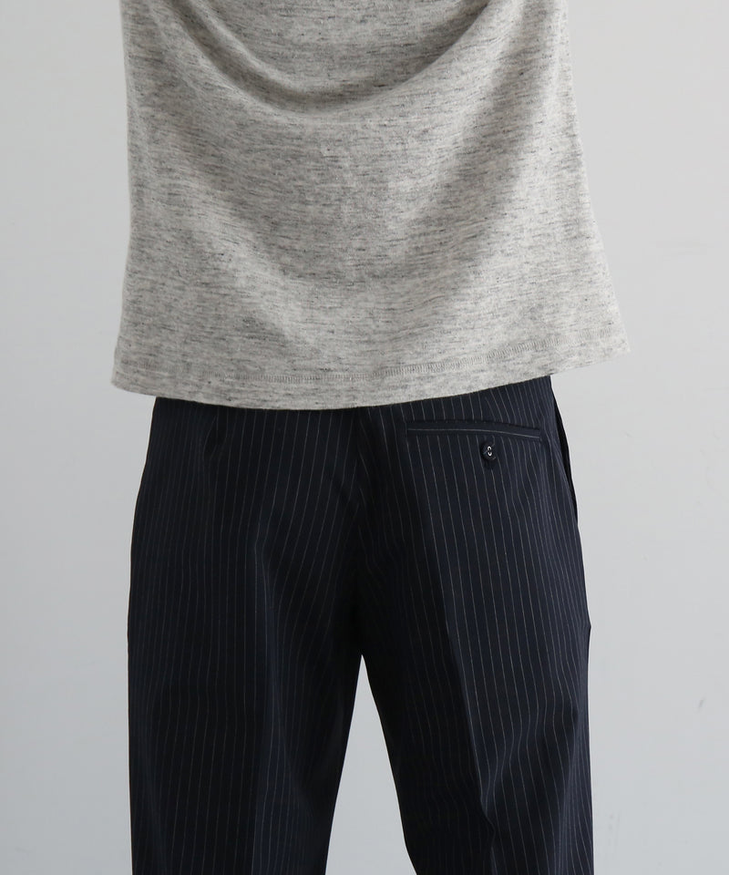 KAIKO Low rise slacks "NAVY STRIPE"