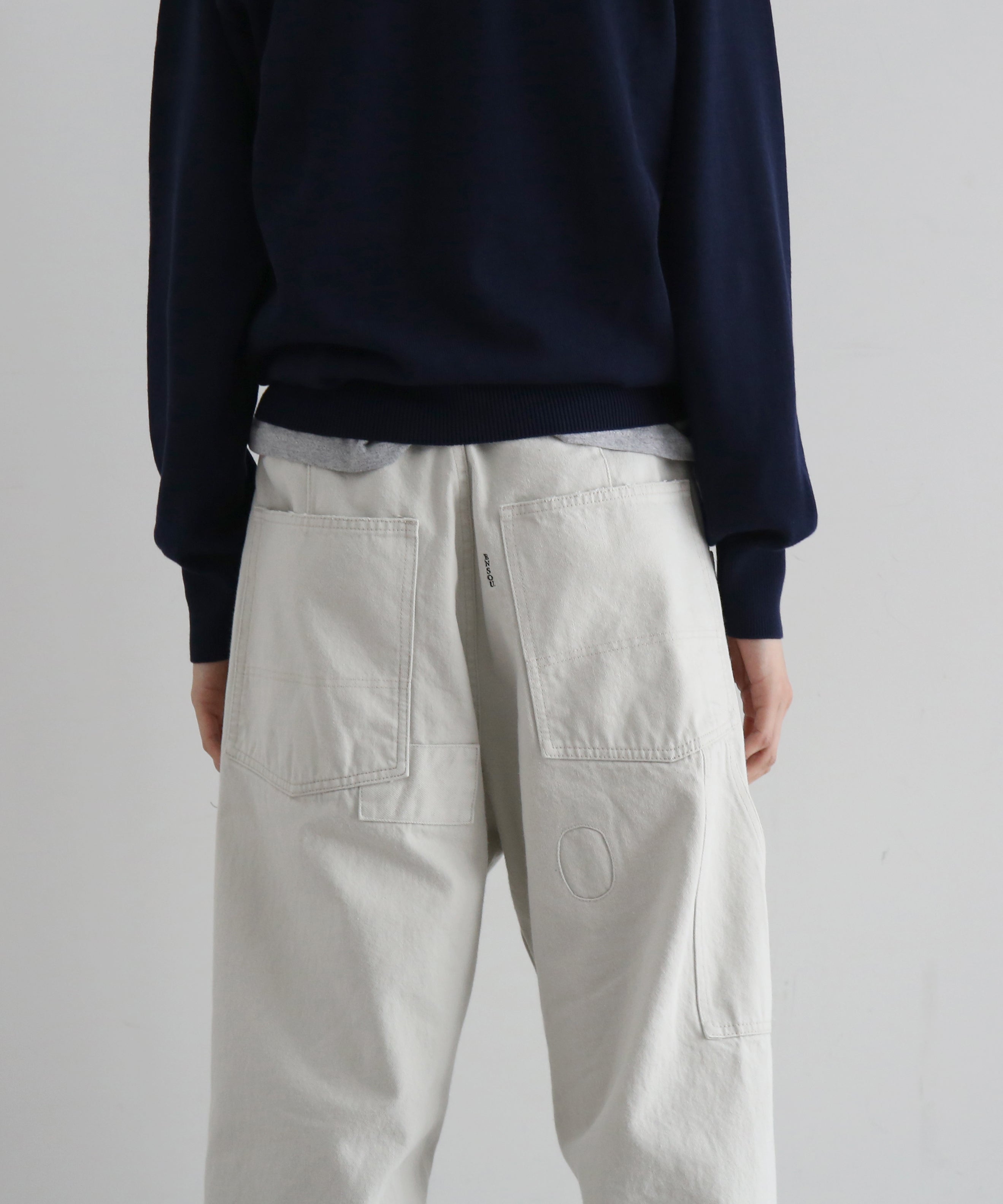 ensou. Scar tissue painter jeans "IVORY"