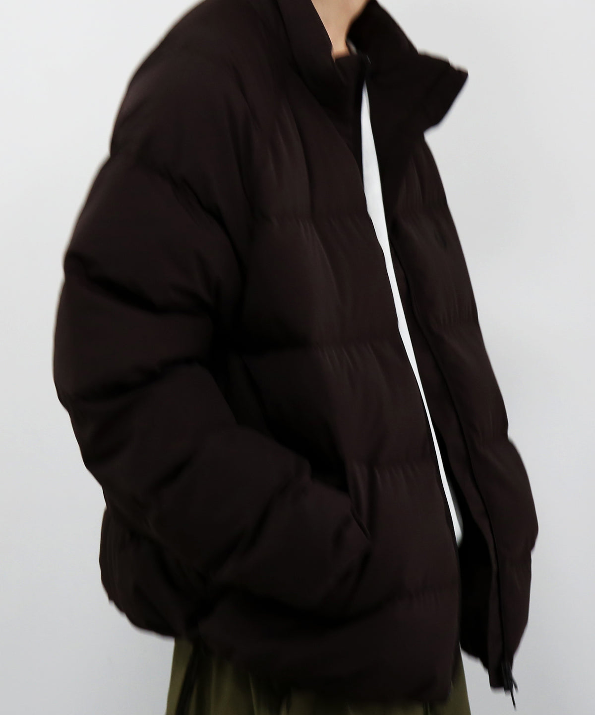FRED PERRY Raglan sleeve padded jacket “RICH BROWN”