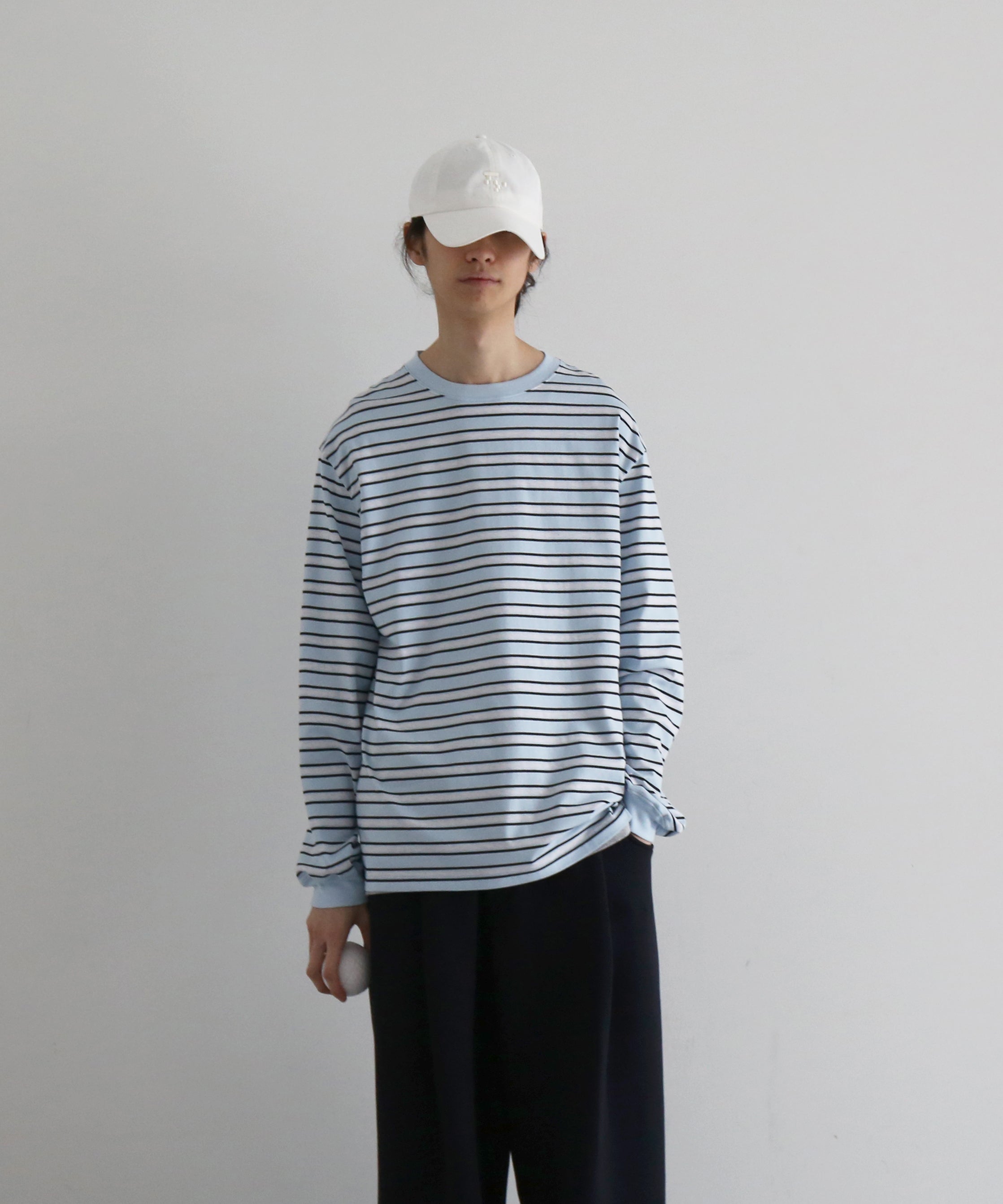 KAIKO C neck border l/s t-shirt “RED”