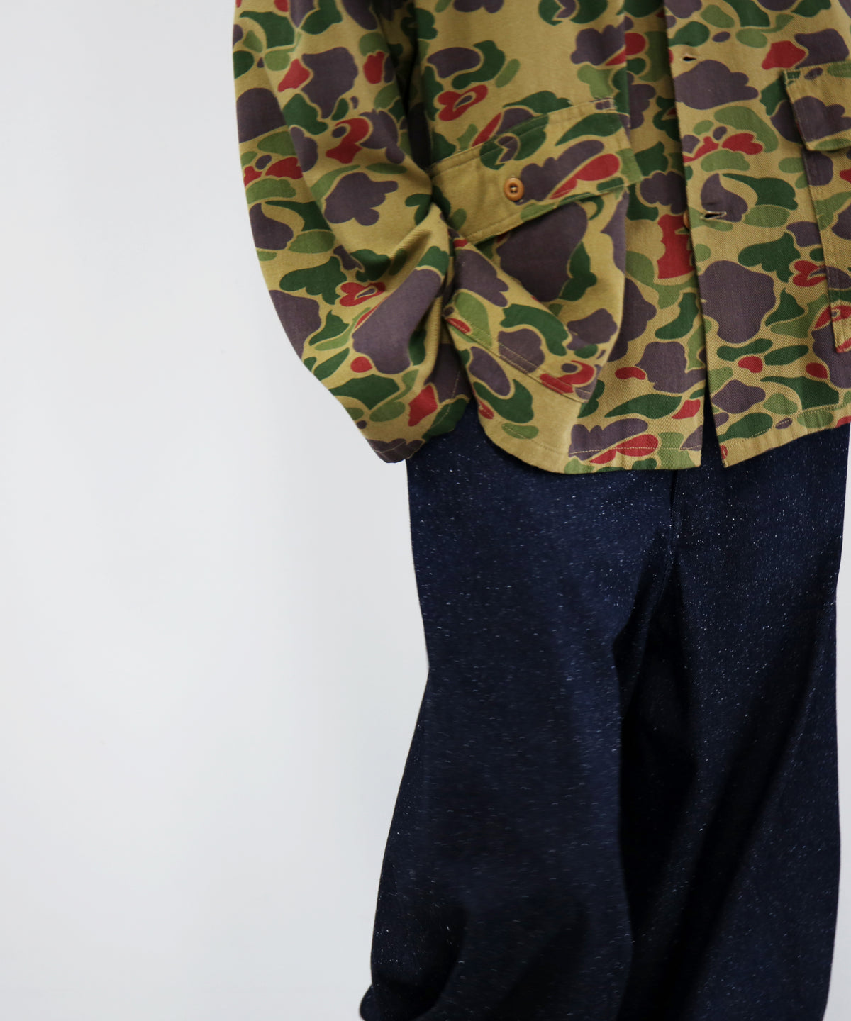 NEEDLES Military shirt jacket - camo twill "C-OLIVE"