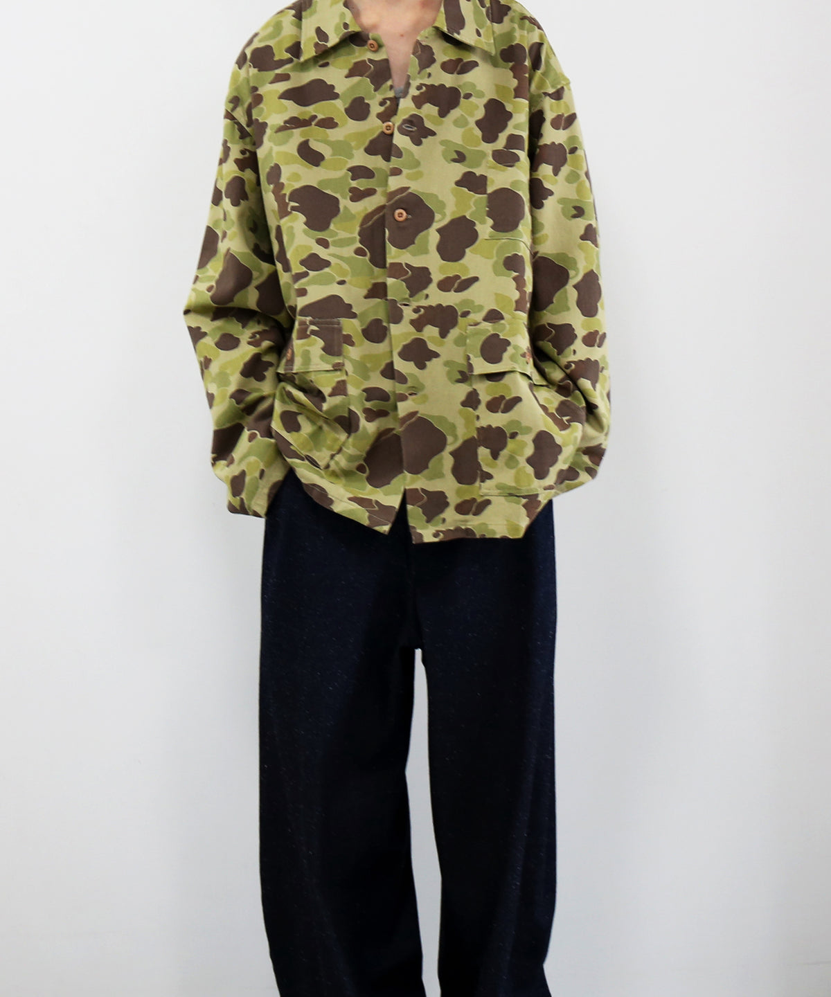NEEDLES Military shirt jacket - camo twill "C-OLIVE"