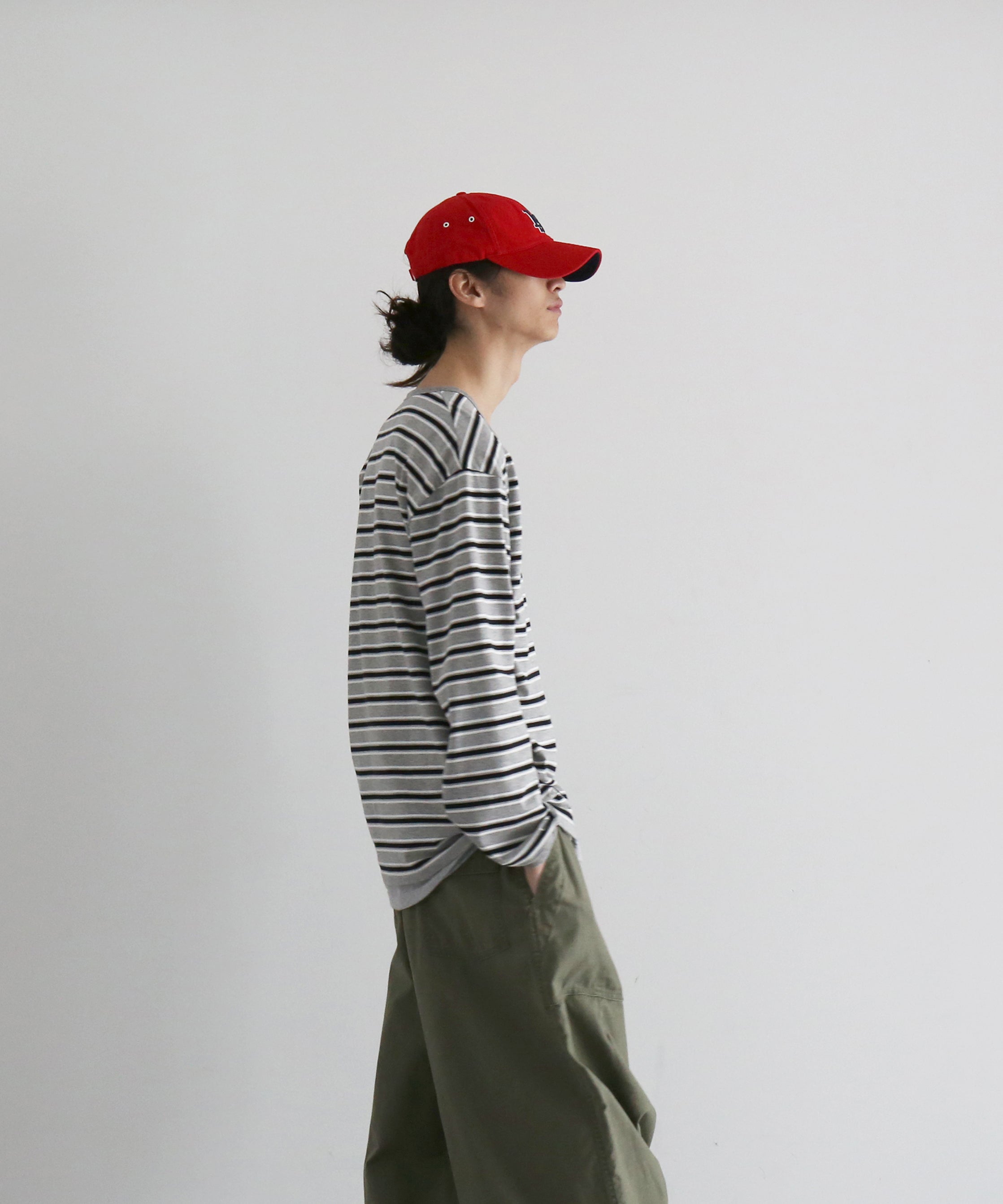 KAIKO V neck border l/s t-shirt “FIGURE”