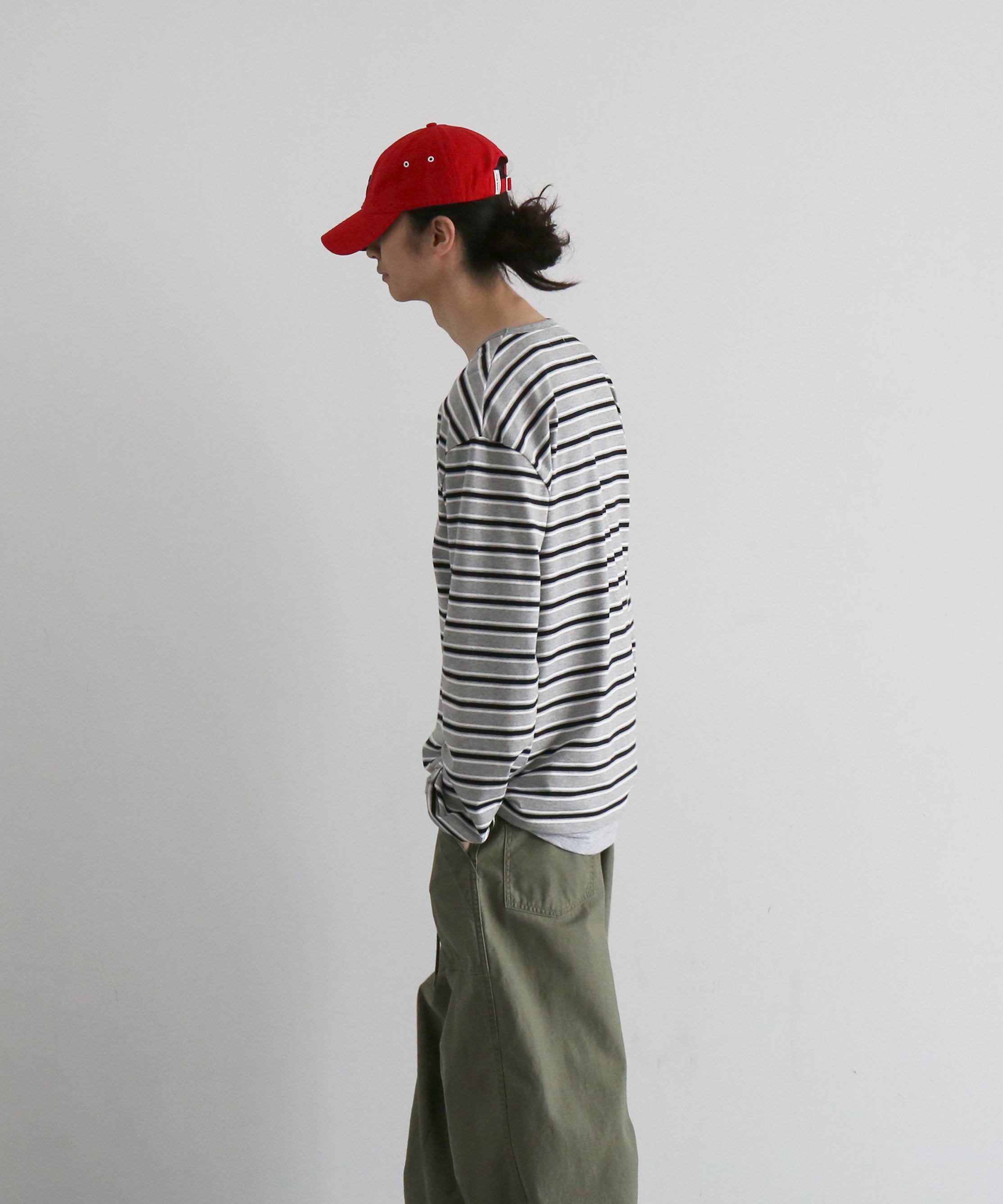 KAIKO V neck border l/s t-shirt “FIGURE”