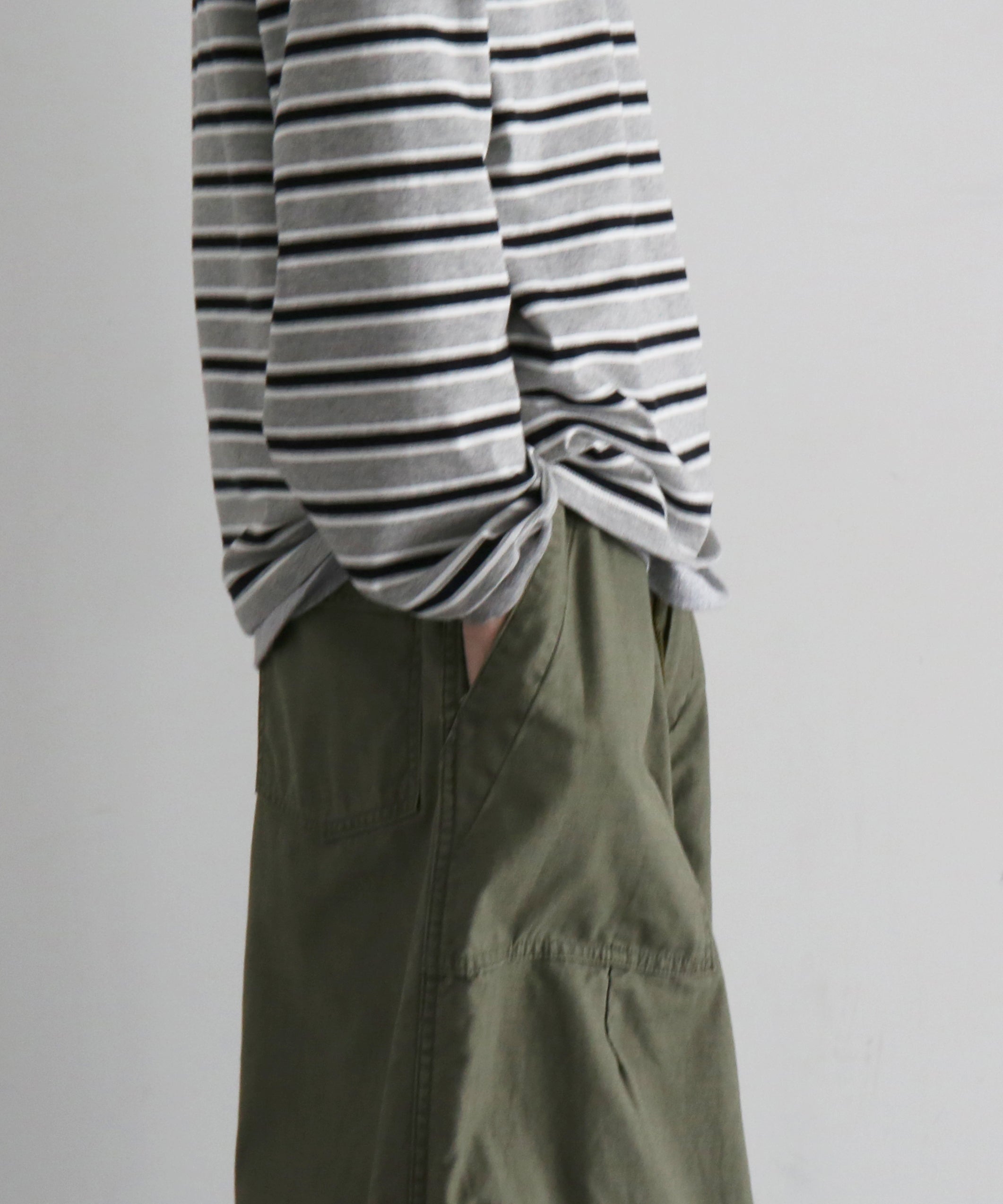 KAIKO V neck border l/s t-shirt “FIGURE”