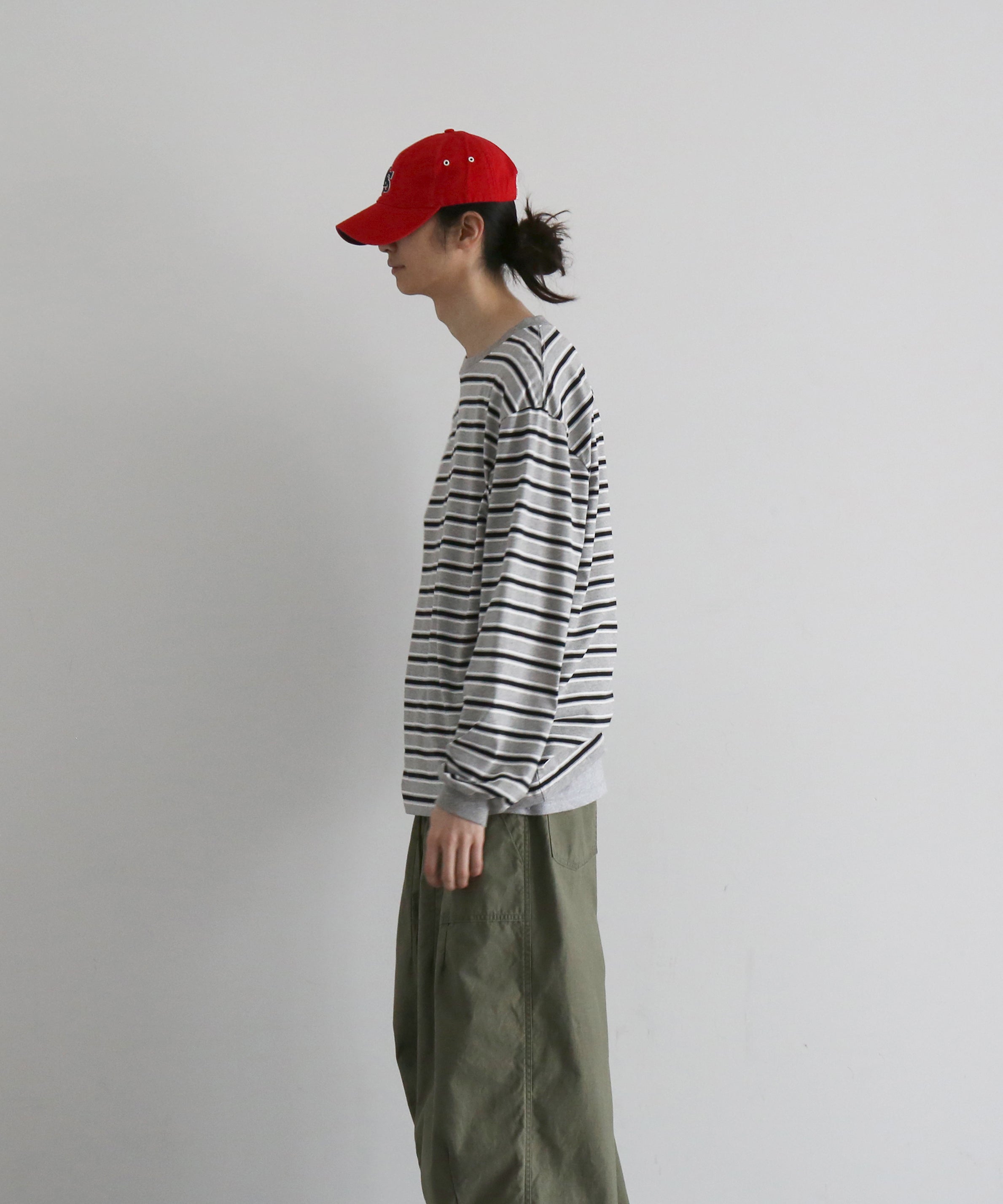 KAIKO V neck border l/s t-shirt “FIGURE”