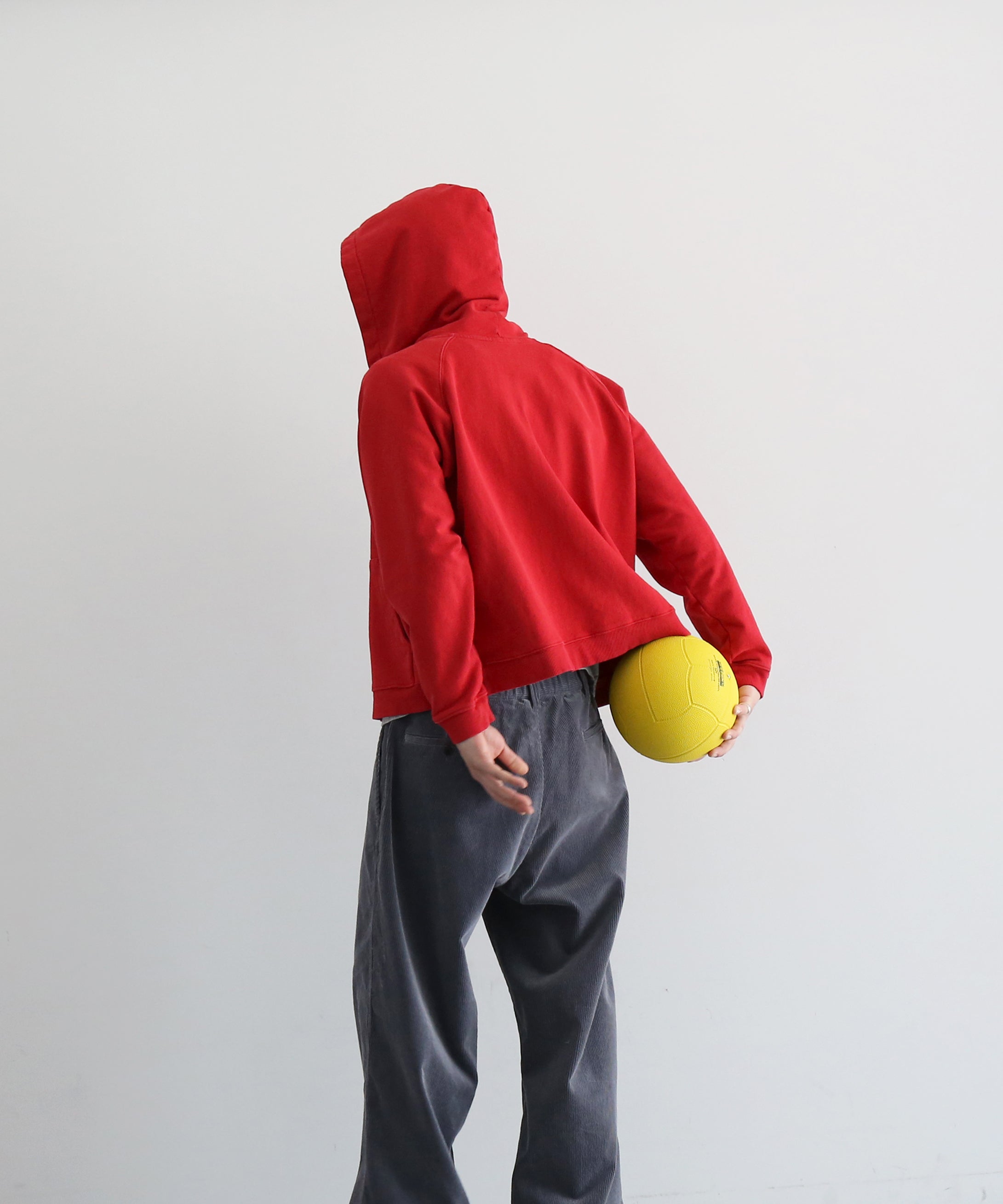 SECOND/LAYER Rola zip hoodie "WASHED RED"