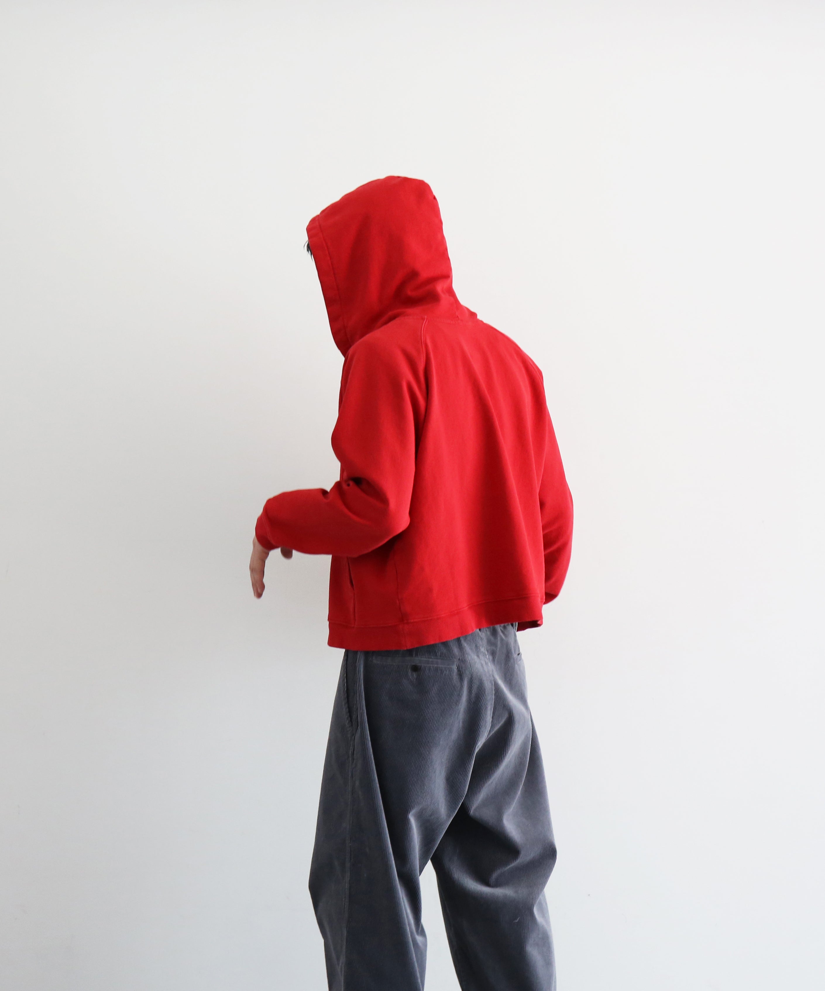 SECOND/LAYER Rola zip hoodie "WASHED RED"