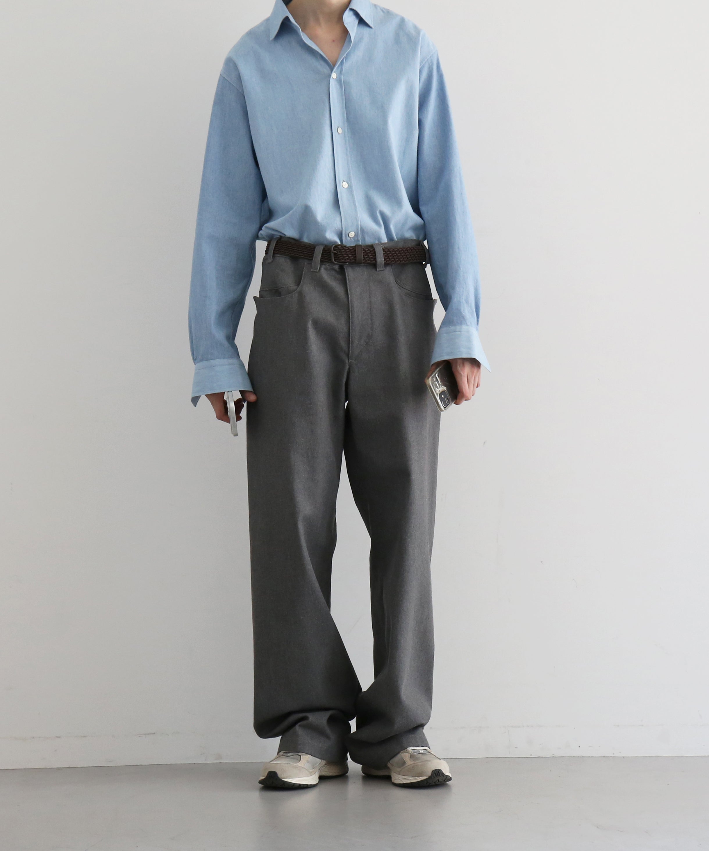 OPPOSE DUALITY Plane denim trs "GRAY"