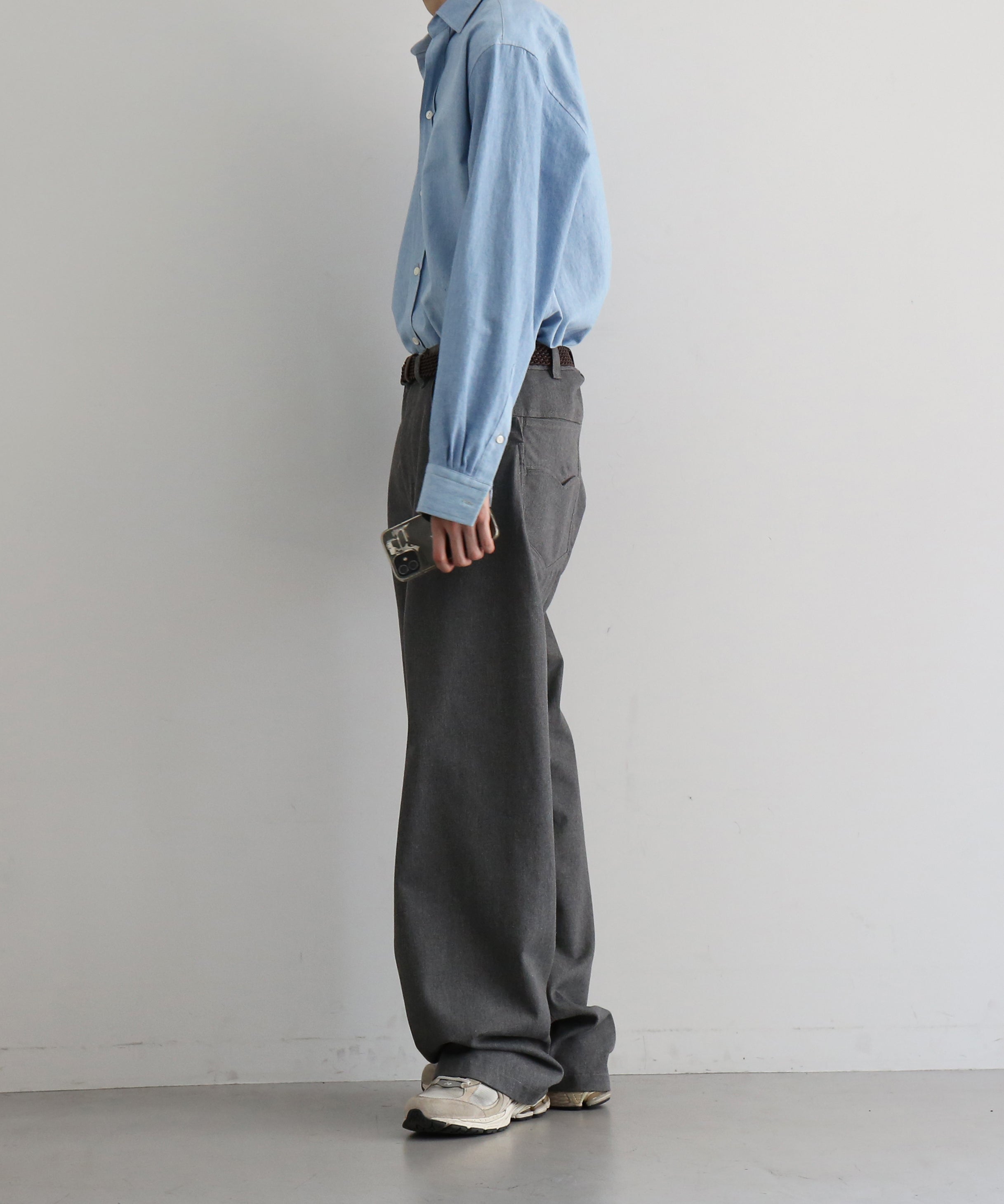 OPPOSE DUALITY Plane denim trs "GRAY"