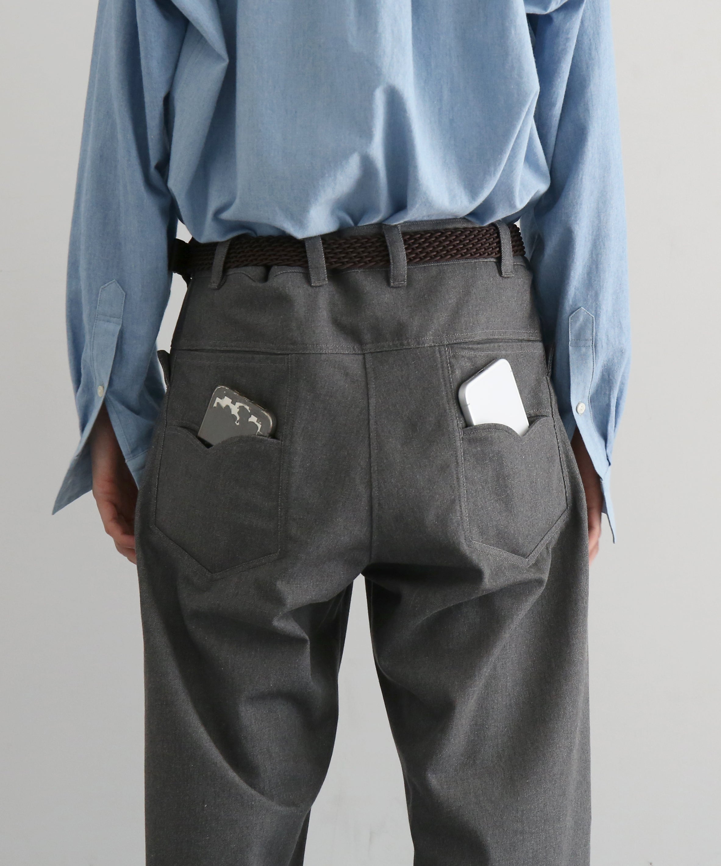 OPPOSE DUALITY Plane denim trs "GRAY"