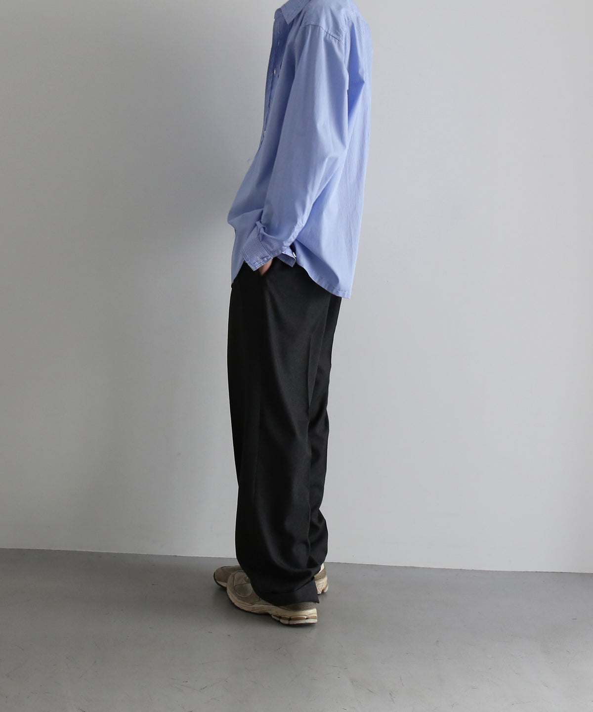 ensou. Rough cut shirt  / b. "BLUE STRIPE"