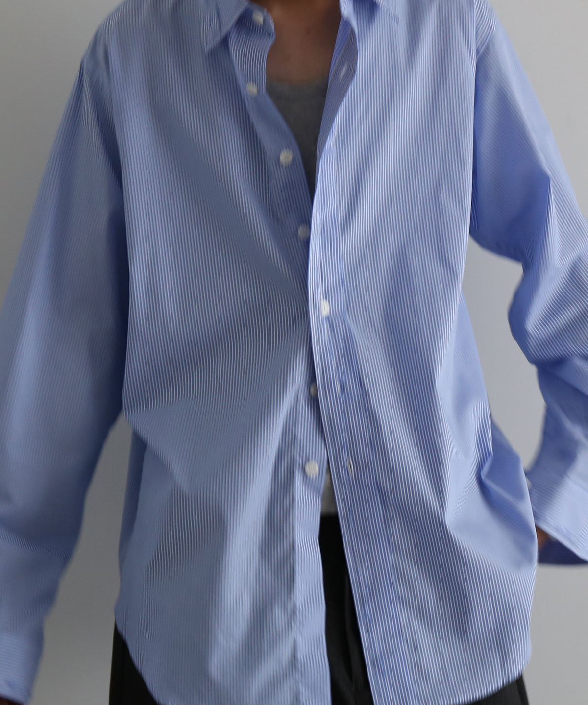ensou. Rough cut shirt  / b. "BLUE STRIPE"