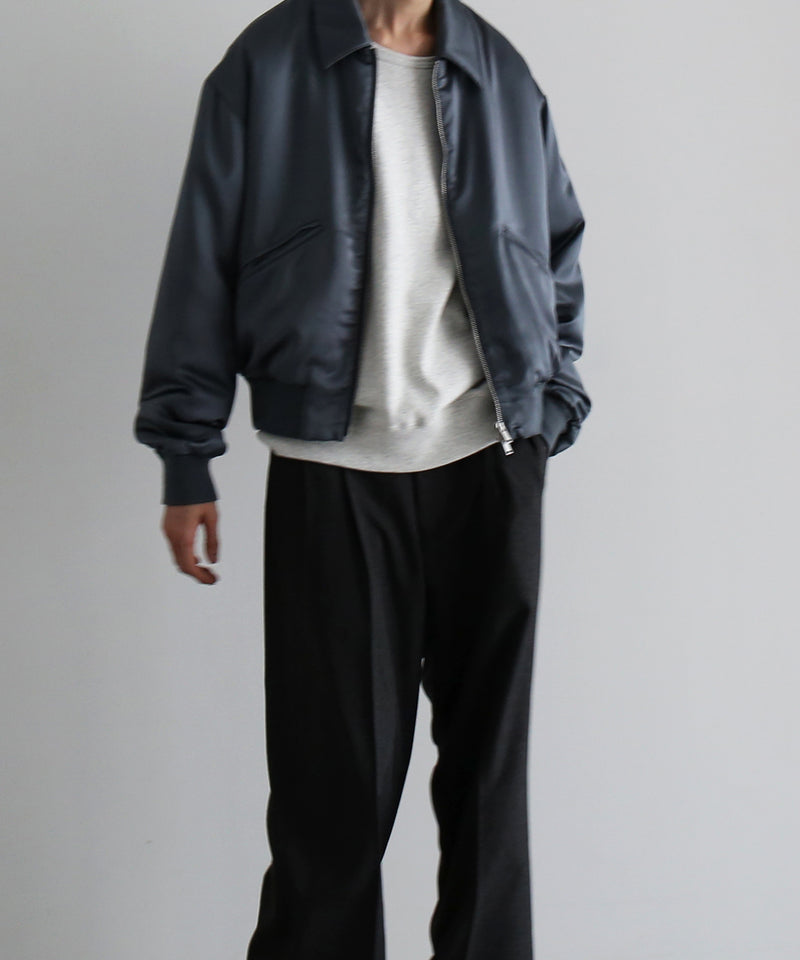 SECOND/LAYER Aces satin club jacket "GRAY"