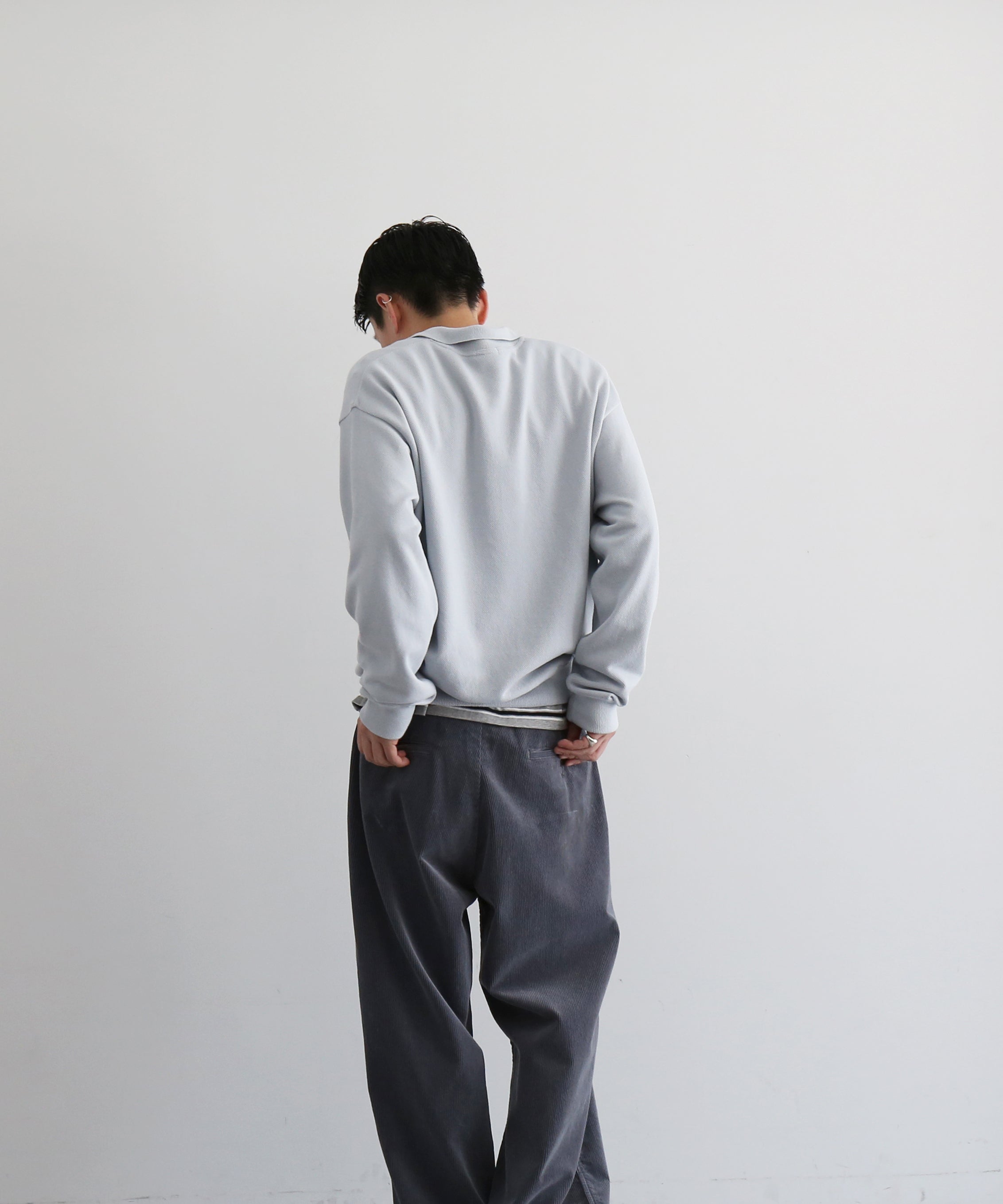 【EXCLUSIVE】crepuscule Co/ra moss stitch skipper "BLUE GRAY"