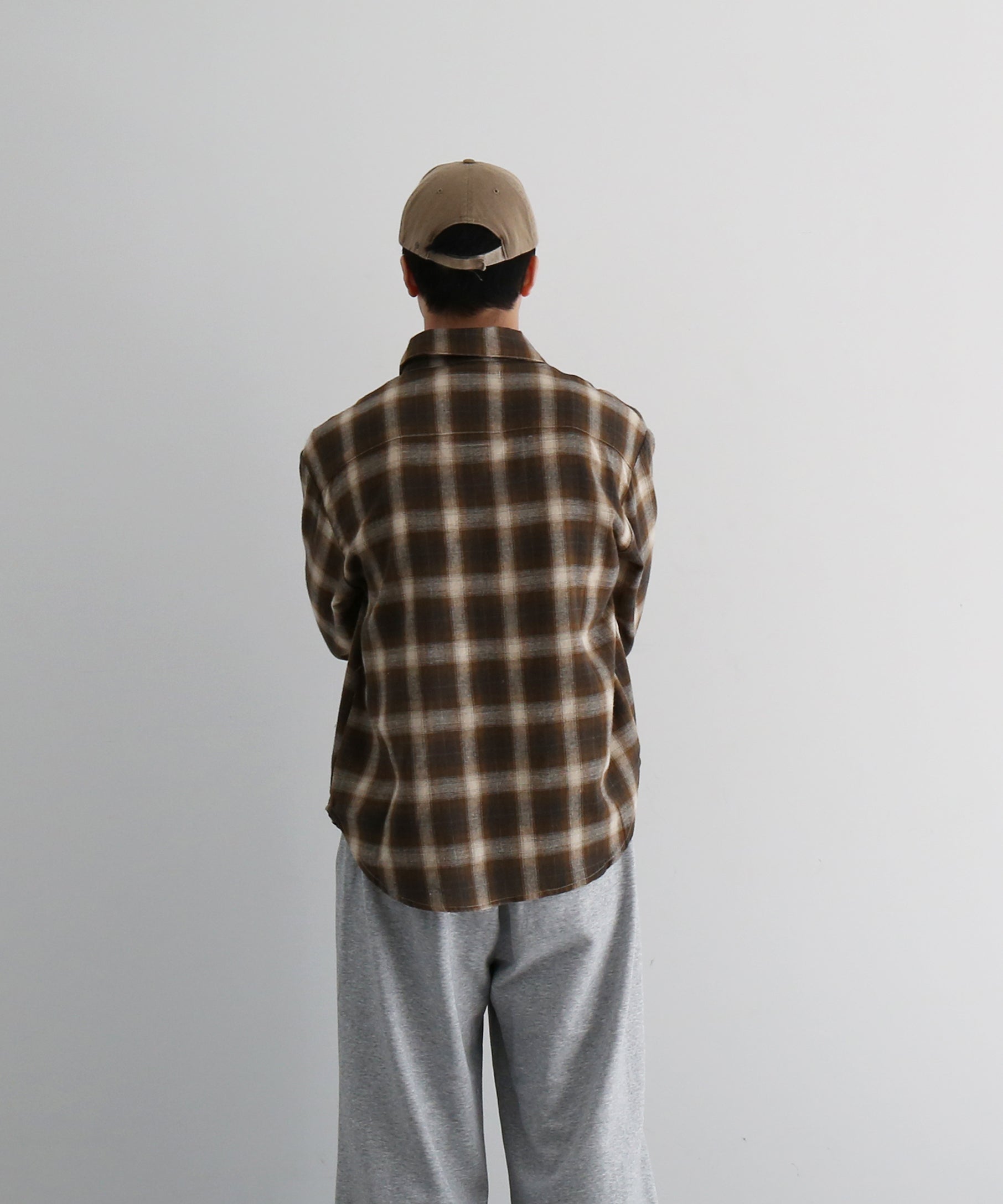 Basketcase Hench,plaid evening shirt "BROWN CHECK"