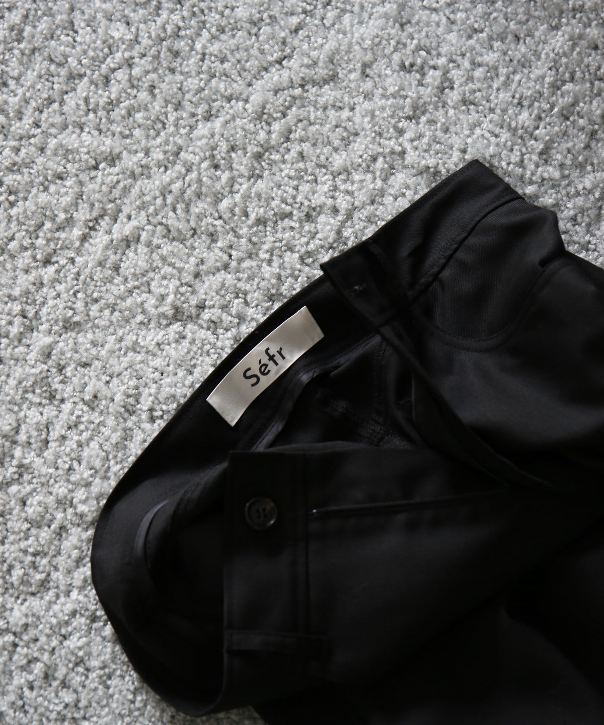 sefr Gino trouser "FINE BLACK WOOL"