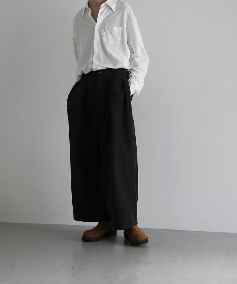 my beautiful landlet 2 tuck corduroy wide pants "BLACK"