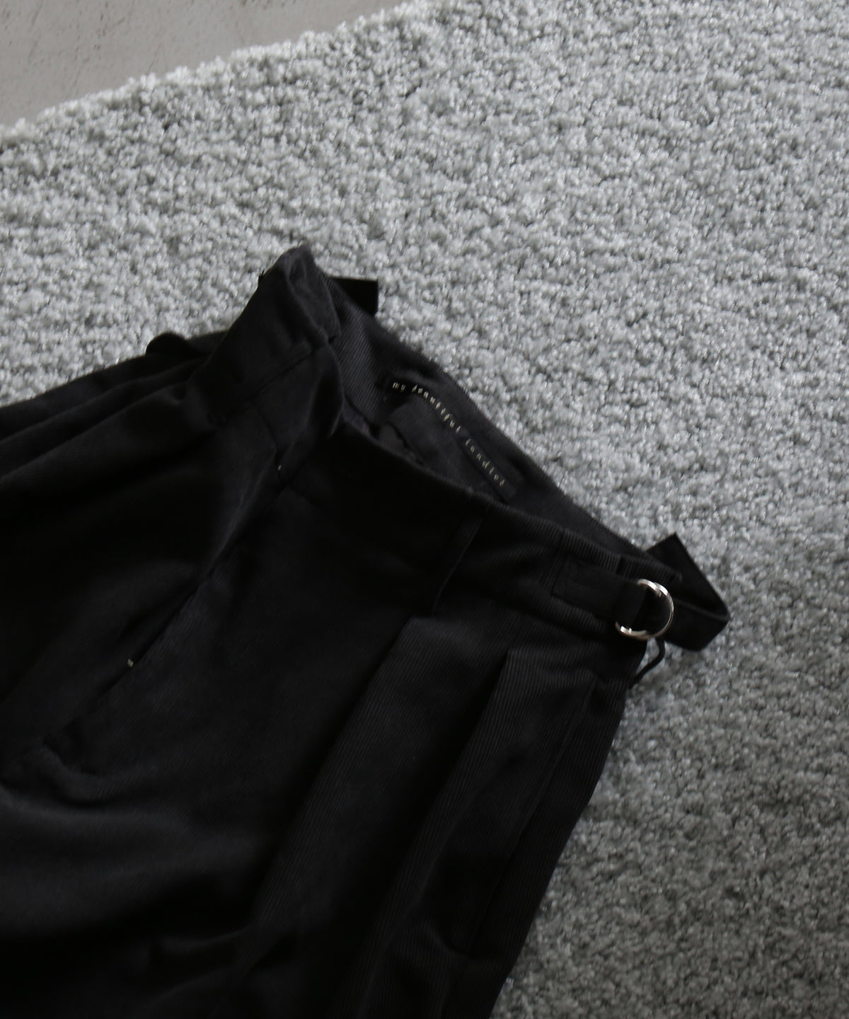 my beautiful landlet 2 tuck corduroy wide pants "BLACK"