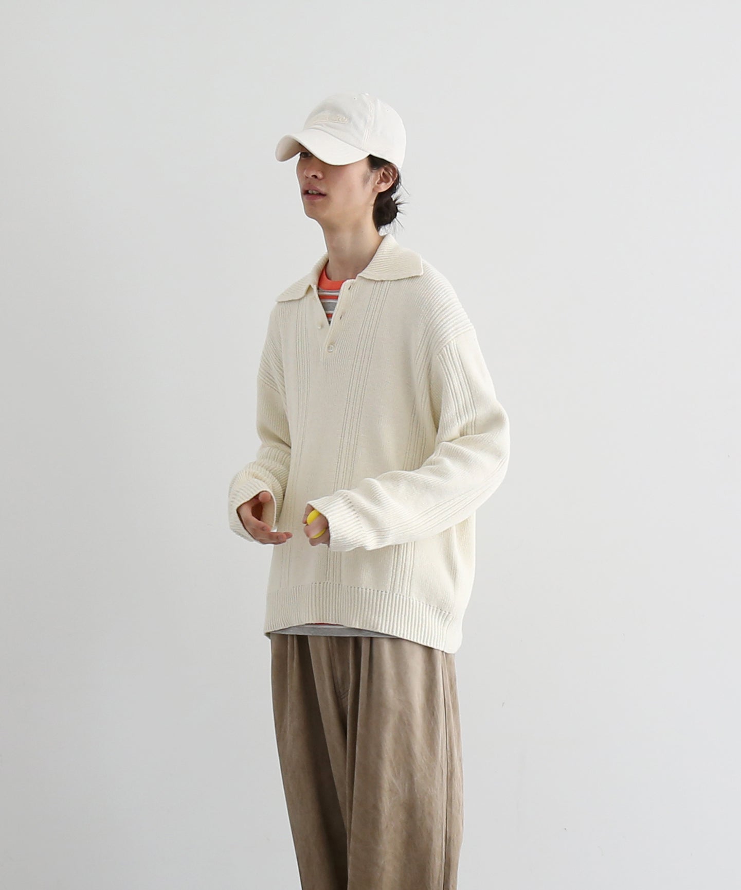 NEONSIGN Drop needle polo (ls) "OFF WHITE"