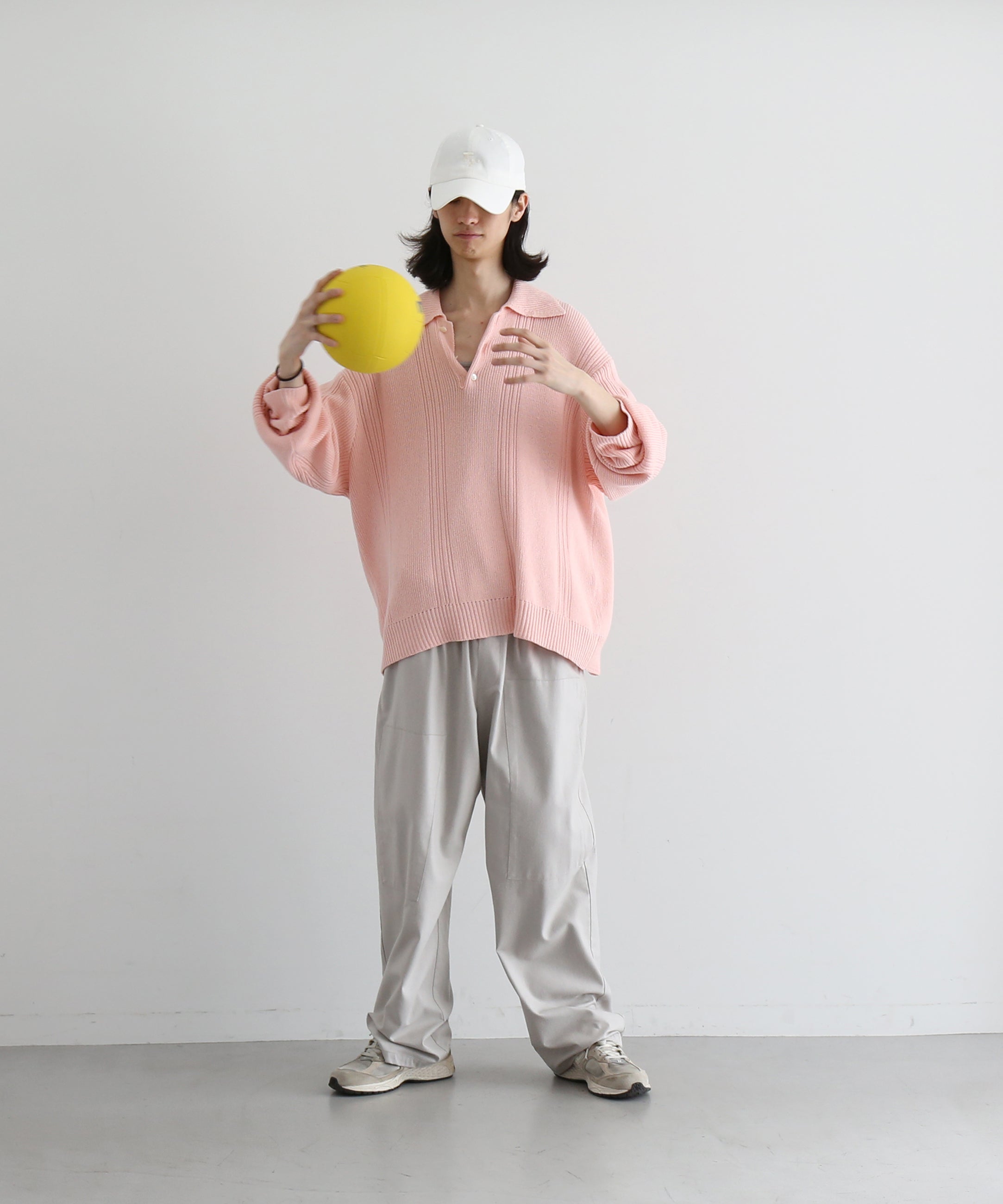 NEONSIGN Drop needle polo (ls) "PASTEL PINK"